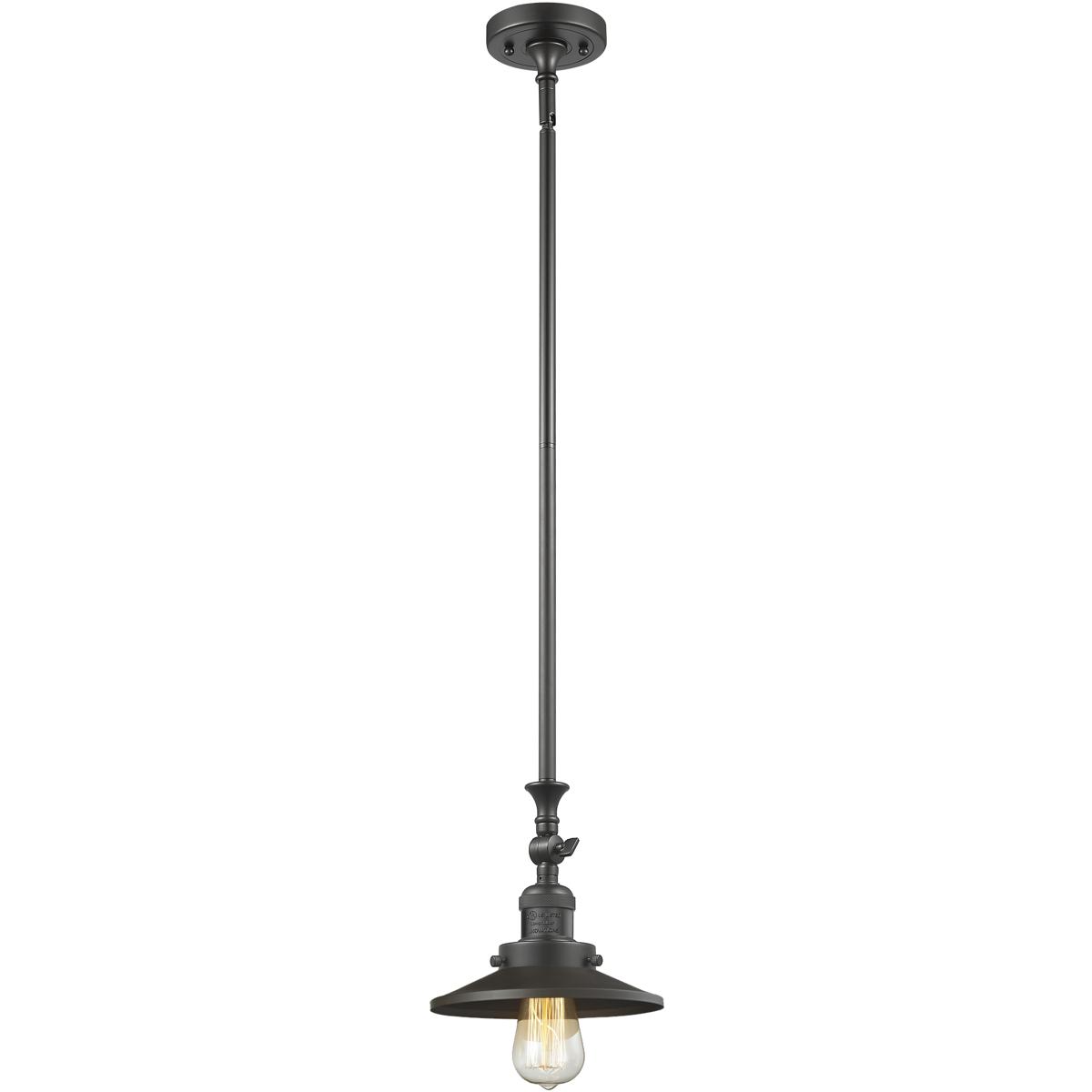 Innovations Lighting 206-OB-M5 Franklin Restoration Railroad 1 Light 8 inch Oil Rubbed Bronze Mini Pendant Ceiling Light in Incandescent, Franklin Res