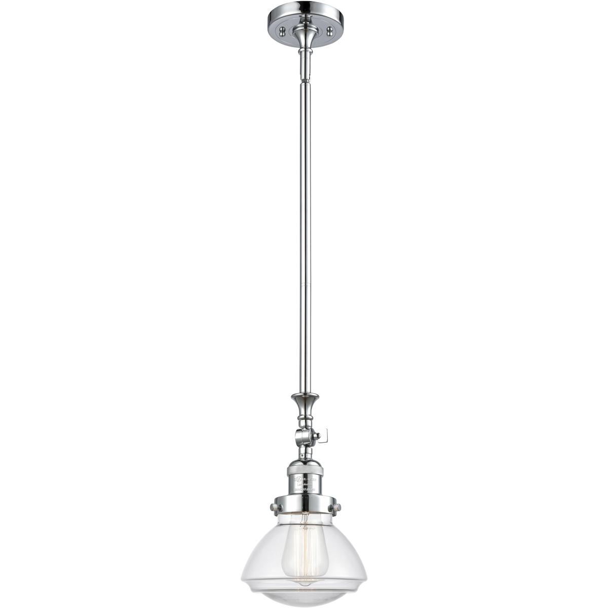 Innovations Lighting 206-PC-G322-LED Franklin Restoration Olean LED 6.75 inch Polished Chrome Mini Pendant Ceiling Light in Clear, Franklin Restoratio
