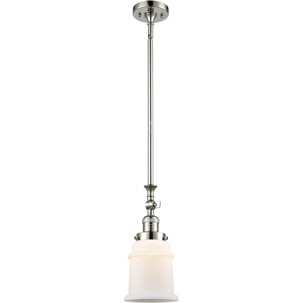Innovations Lighting 206-PN-G181-LED Franklin Restoration Canton LED 6.5 inch Polished Nickel Mini Pendant Ceiling Light in Matte White, Franklin Rest