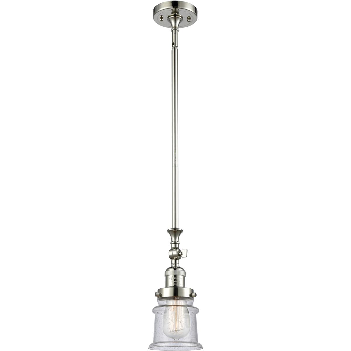 Innovations Lighting 206-PN-G184S-LED Franklin Restoration Canton LED 6.5 inch Polished Nickel Mini Pendant Ceiling Light in Seedy, Franklin Restorati