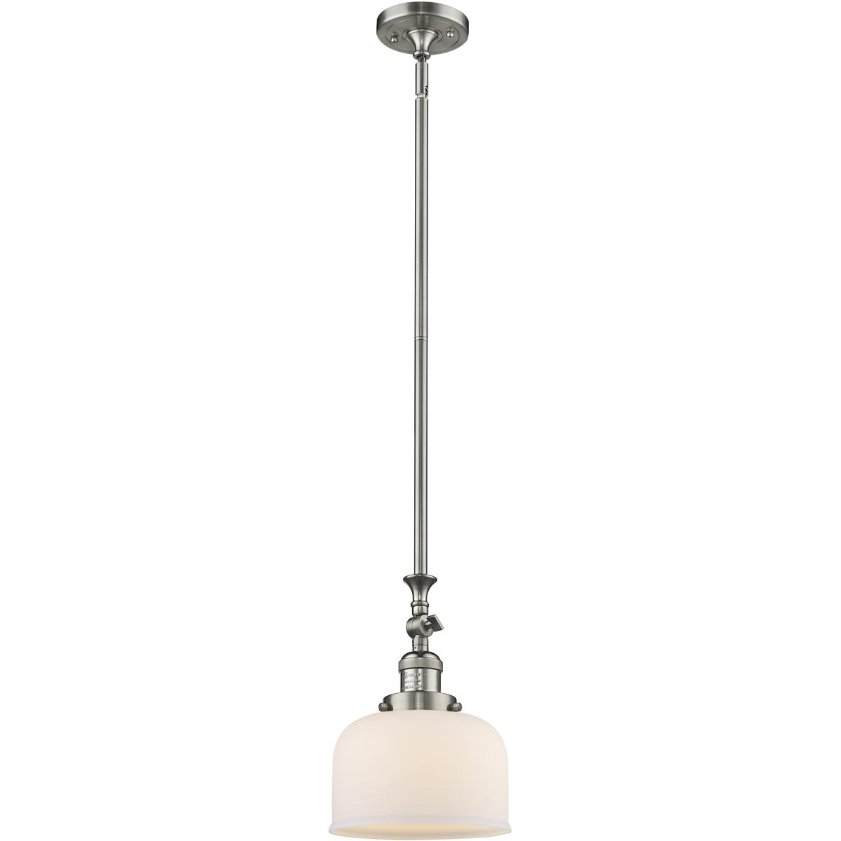 Innovations Lighting 206-SN-G71 Franklin Restoration Bell 1 Light 8 inch Brushed Satin Nickel Mini Pendant Ceiling Light in Incandescent, Matte White,