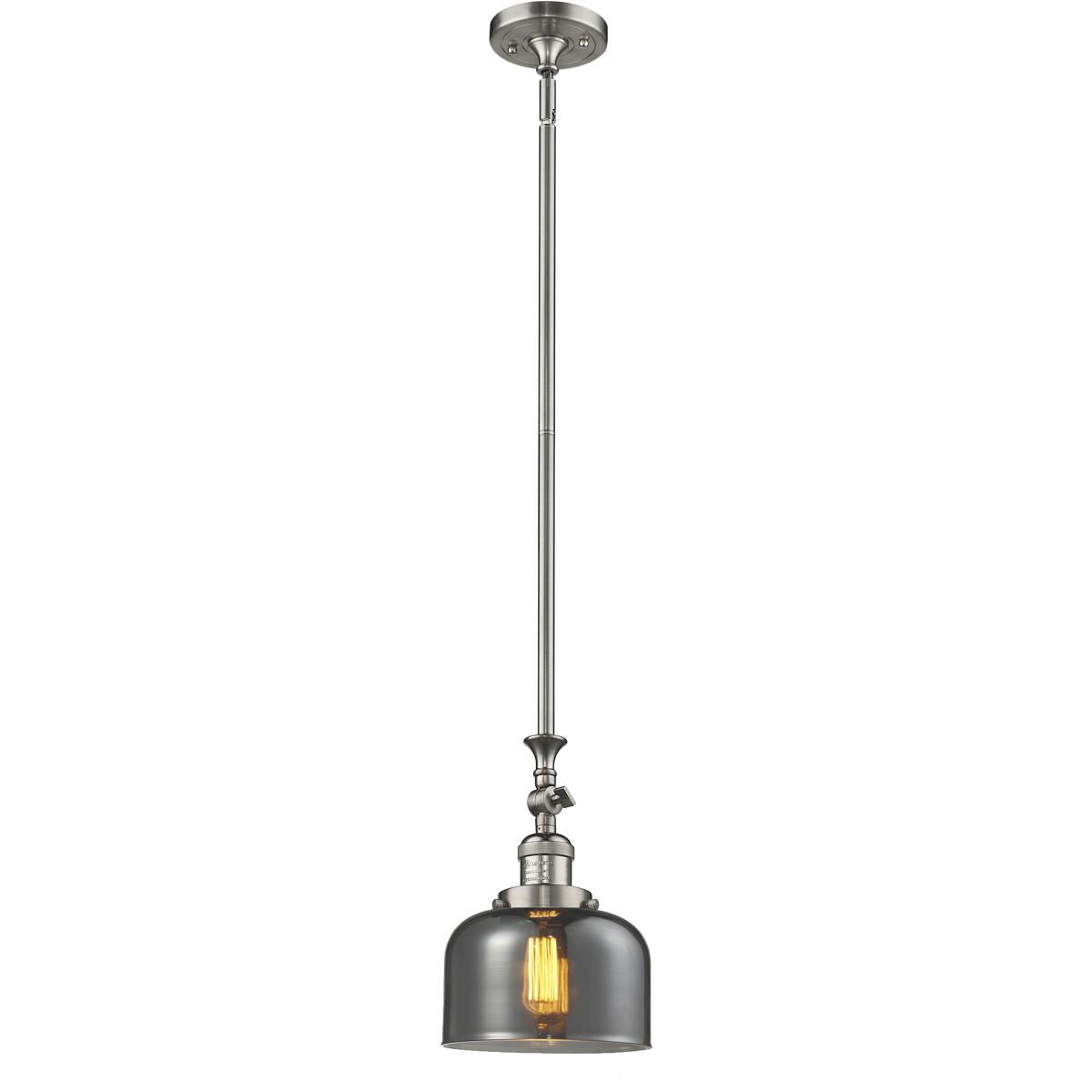 Innovations Lighting 206-SN-G73 Franklin Restoration Bell 1 Light 8 inch Brushed Satin Nickel Mini Pendant Ceiling Light in Bulb Not Included, Light S