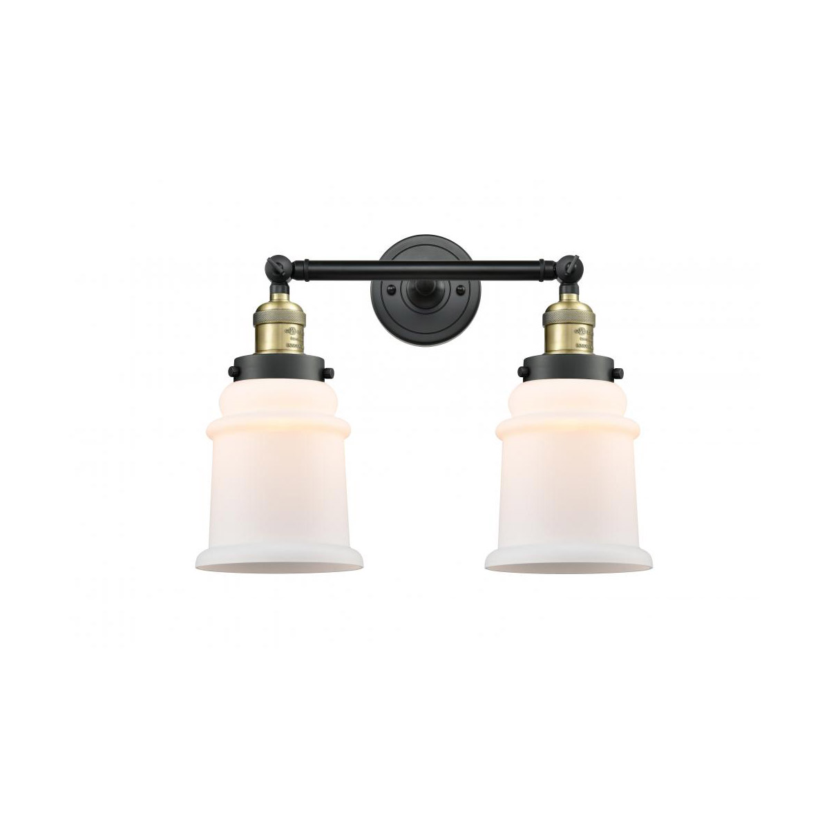 Innovations Lighting 208-BAB-G181-LED Franklin Restoration Canton LED 17 inch Black Antique Brass Bath Vanity Light Wall Light in Matte White Glass, F