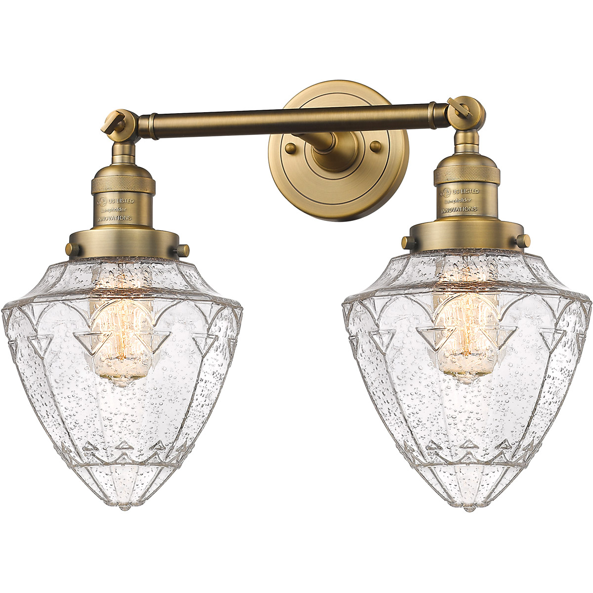 Innovations Lighting 208-BB-G664-7-LED Franklin Restoration Bullet LED 18 inch Brushed Brass Bath Vanity Light Wall Light