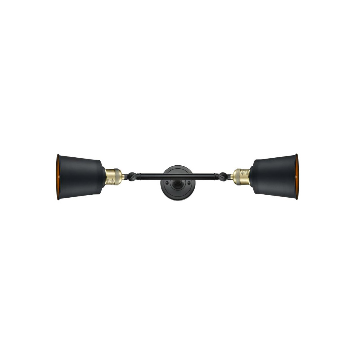 Innovations Lighting 208L-BAB-M9-BK-LED Franklin Restoration Addison LED 5 inch Black Antique Brass Bath Vanity Light Wall Light in Matte Black, Frank