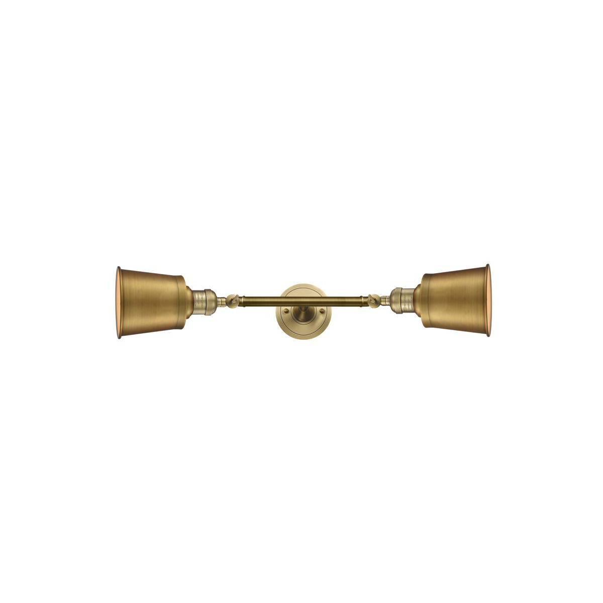 Innovations Lighting 208L-BB-M9-BB Franklin Restoration Addison 2 Light 5 inch Brushed Brass Bath Vanity Light Wall Light, Franklin Restoration