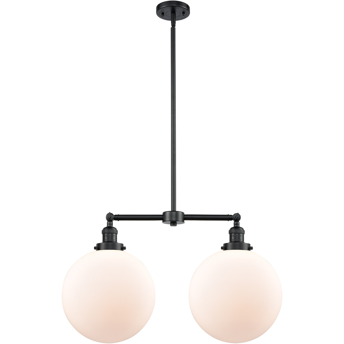 Innovations Lighting 209-OB-G201-12-LED Franklin Restoration XX-Large Beacon LED 27 inch Oil Rubbed Bronze Chandelier Ceiling Light in Matte White Gla