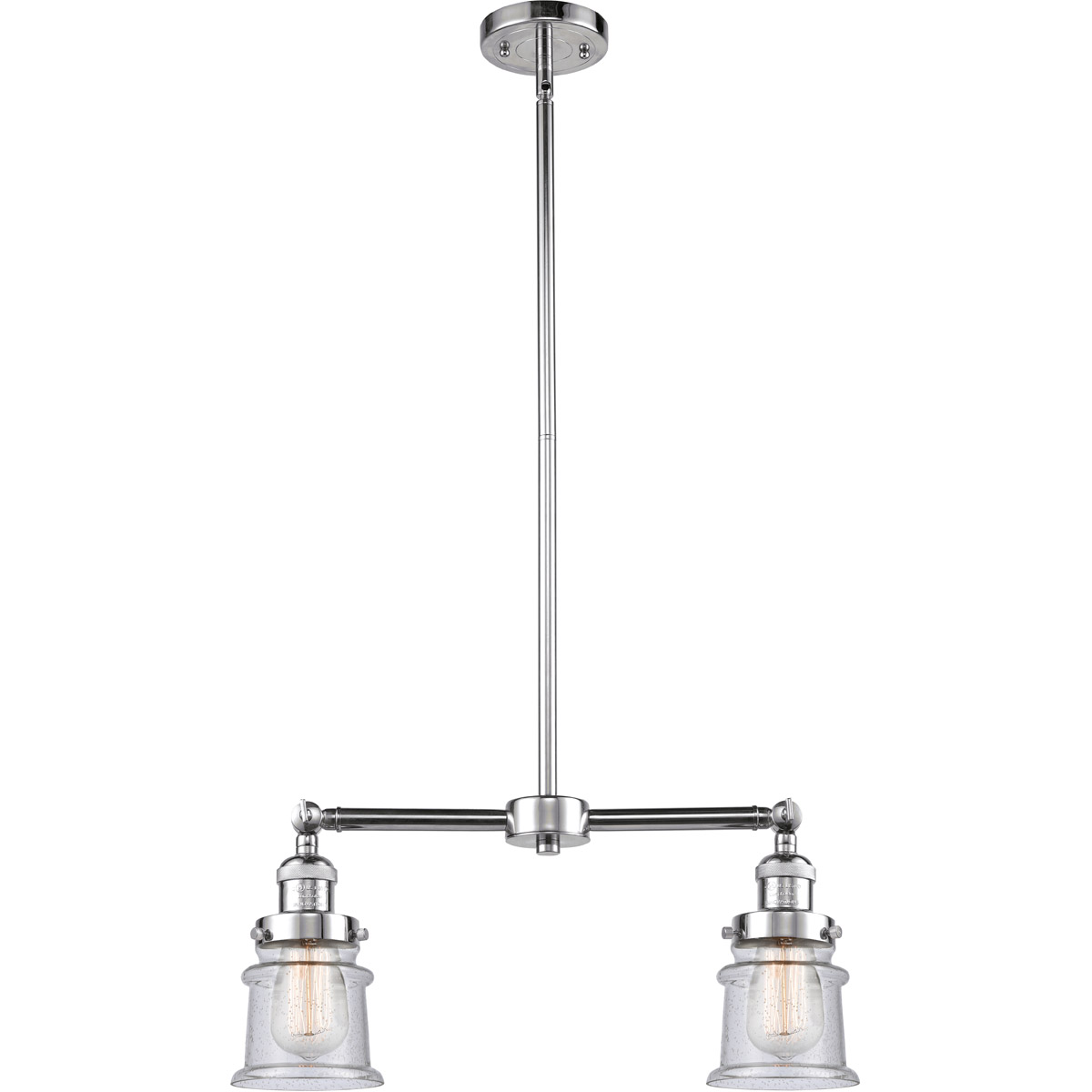 Innovations Lighting 209-PC-G184S-LED Franklin Restoration Small Canton LED 21 inch Polished Chrome Chandelier Ceiling Light in Seedy Glass, Franklin