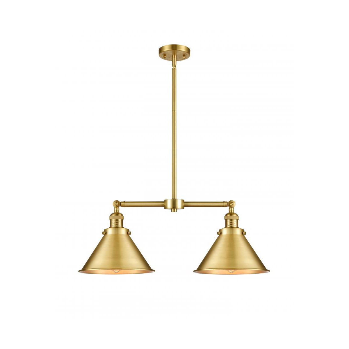 Innovations Lighting 209-SG-M10-SG-LED Franklin Restoration Briarcliff LED 21 inch Satin Gold Chandelier Ceiling Light, Franklin Restoration