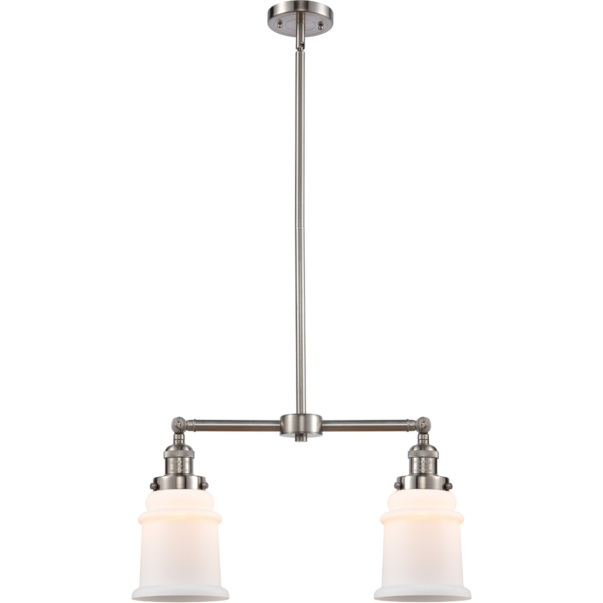 Innovations Lighting 209-SN-G181 Franklin Restoration Canton 2 Light 21 inch Brushed Satin Nickel Island Light Ceiling Light in Matte White Glass, Fra