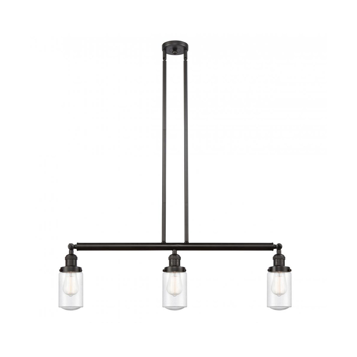 Innovations Lighting 213-OB-G314-LED Franklin Restoration Dover LED 37 inch Oil Rubbed Bronze Island Light Ceiling Light in Seedy Glass, Franklin Rest