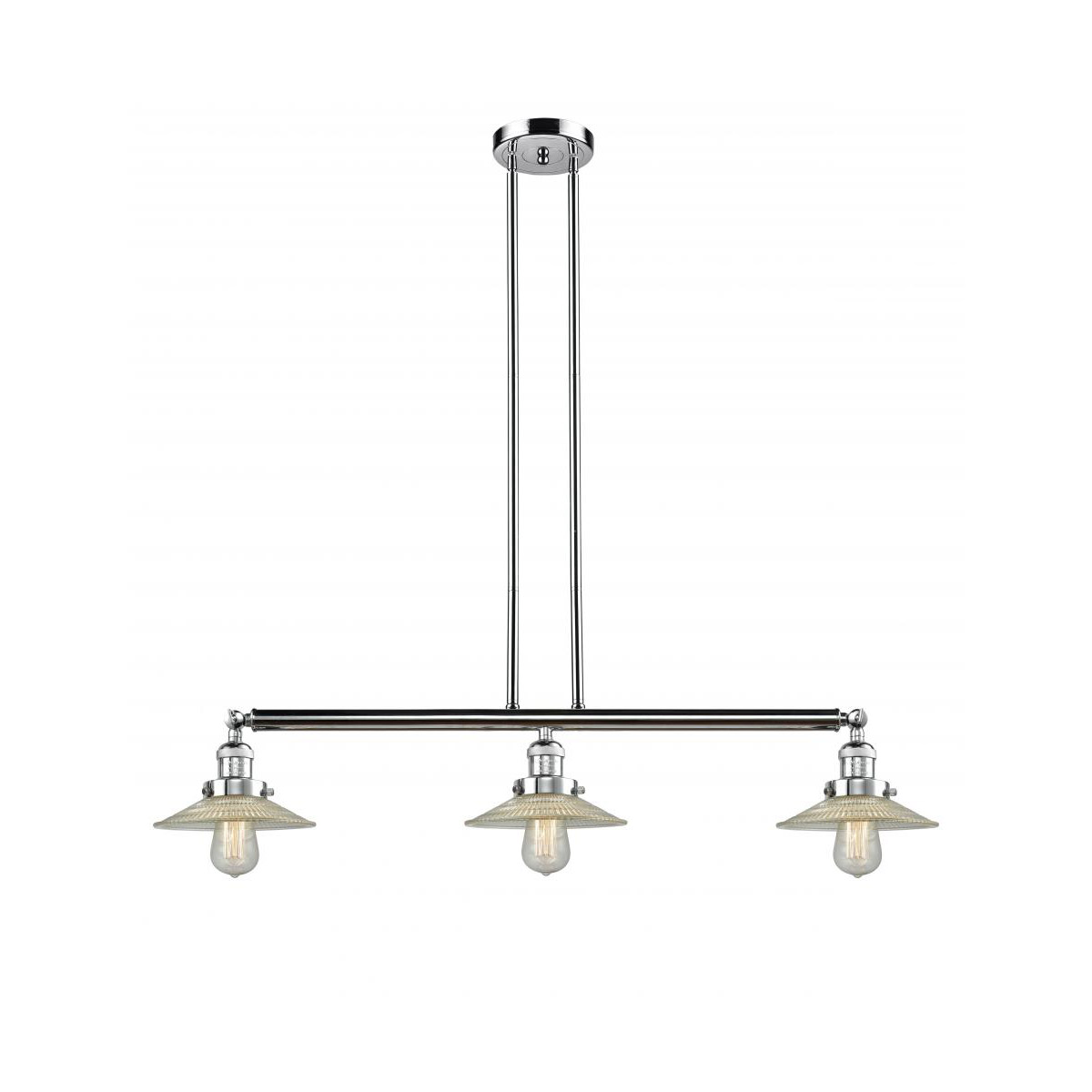 Innovations Lighting 213-PC-G2-LED Franklin Restoration Halophane LED 41 inch Polished Chrome Island Light Ceiling Light in Clear Halophane Glass, Fra
