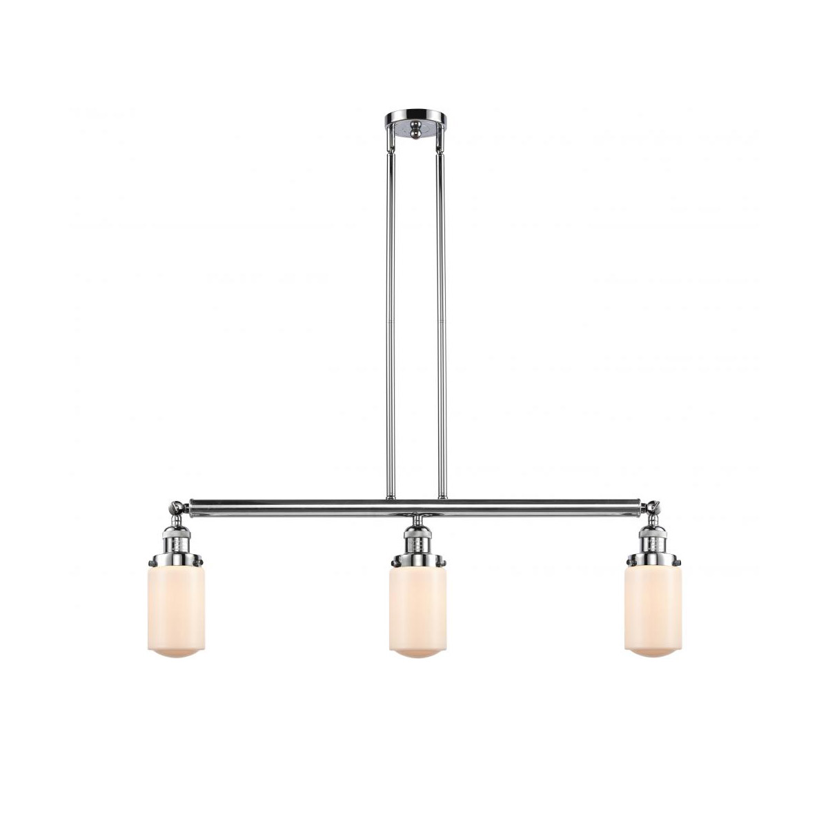 Innovations Lighting 213-PC-G311 Franklin Restoration Dover 3 Light 37 inch Polished Chrome Island Light Ceiling Light in Matte White Glass, Franklin