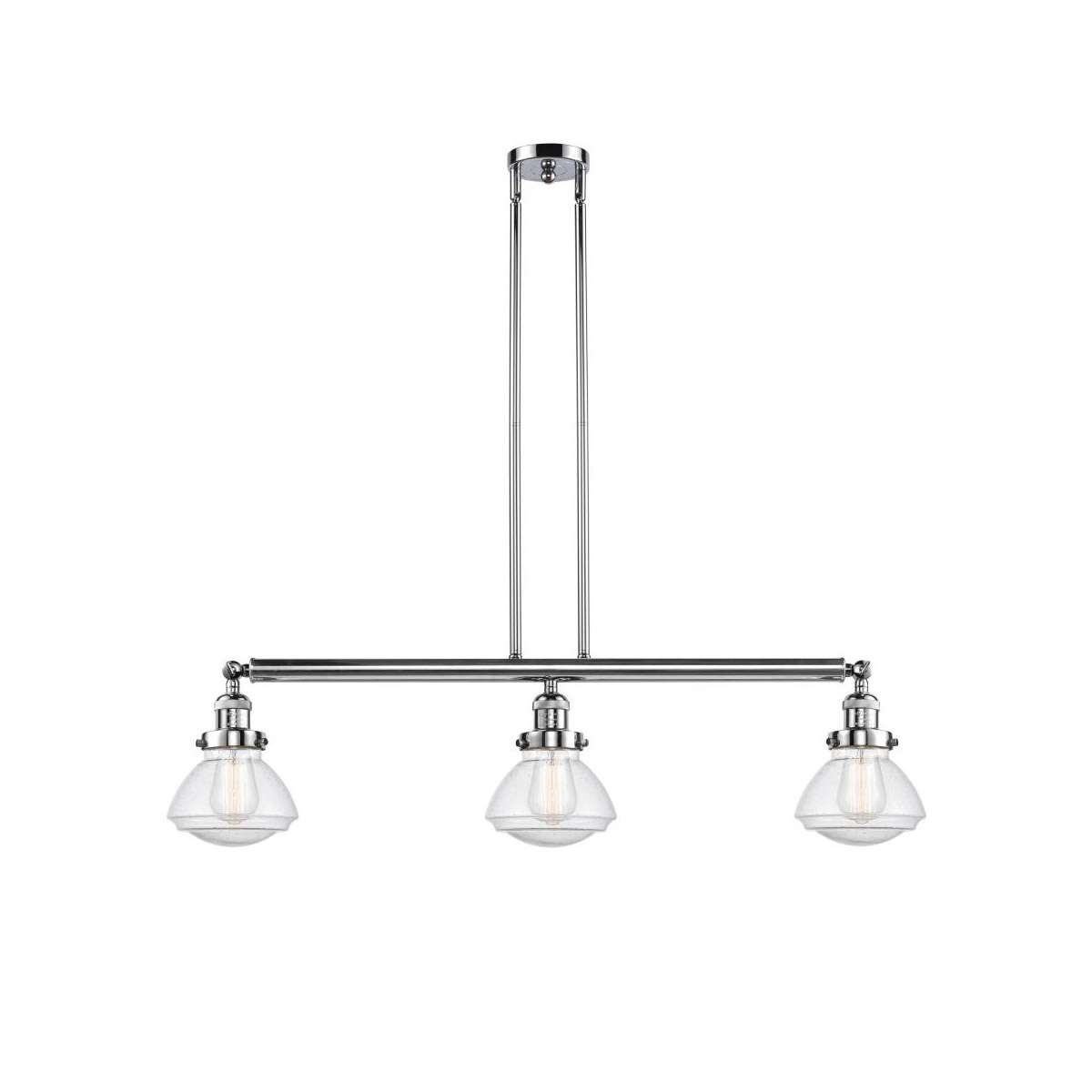 Innovations Lighting 213-PC-G324 Franklin Restoration Olean 3 Light 39.25 inch Polished Chrome Island Light Ceiling Light in Seedy Glass, Franklin Res