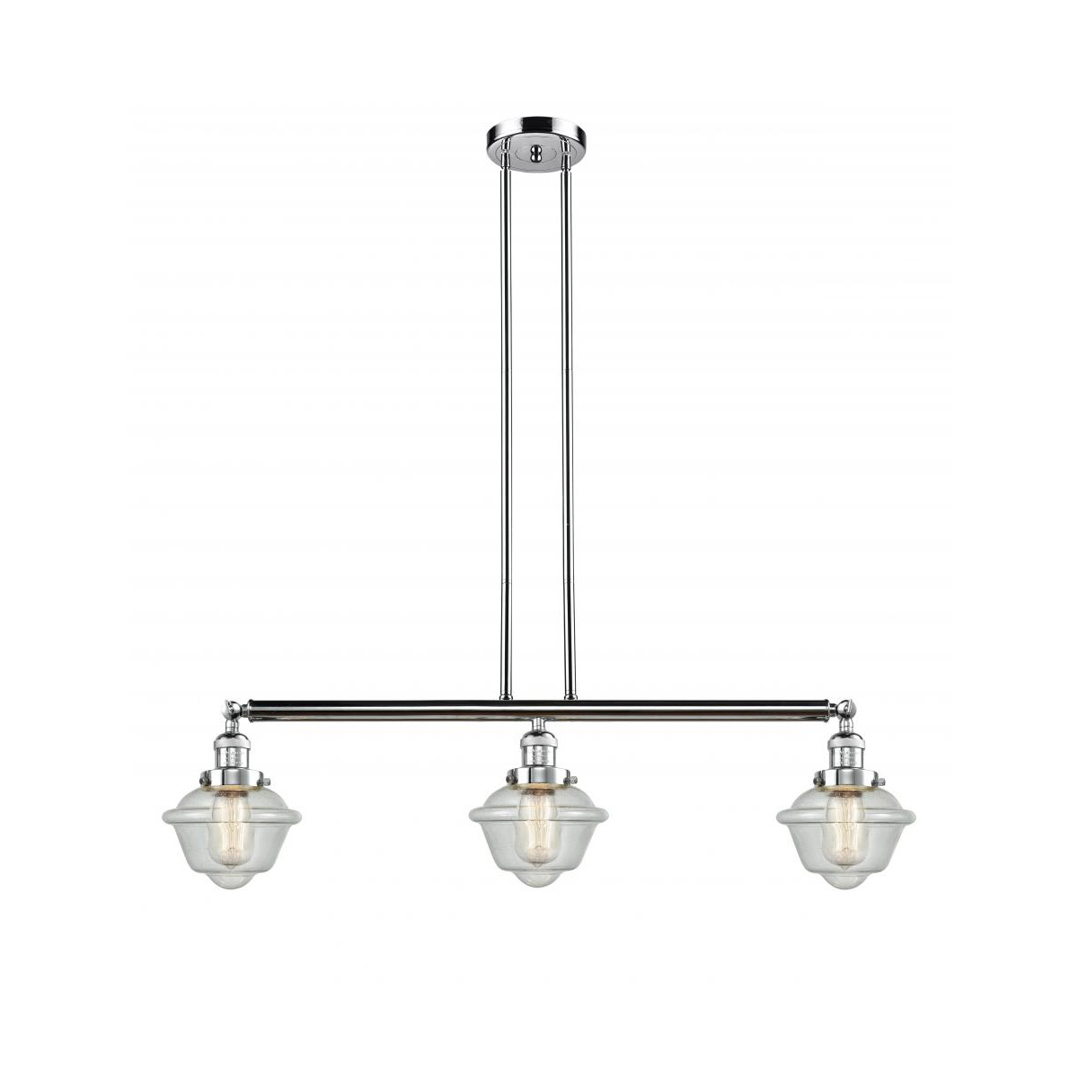 Innovations Lighting 213-PC-G534 Franklin Restoration Small Oxford 3 Light 40 inch Polished Chrome Island Light Ceiling Light in Seedy Glass, Franklin