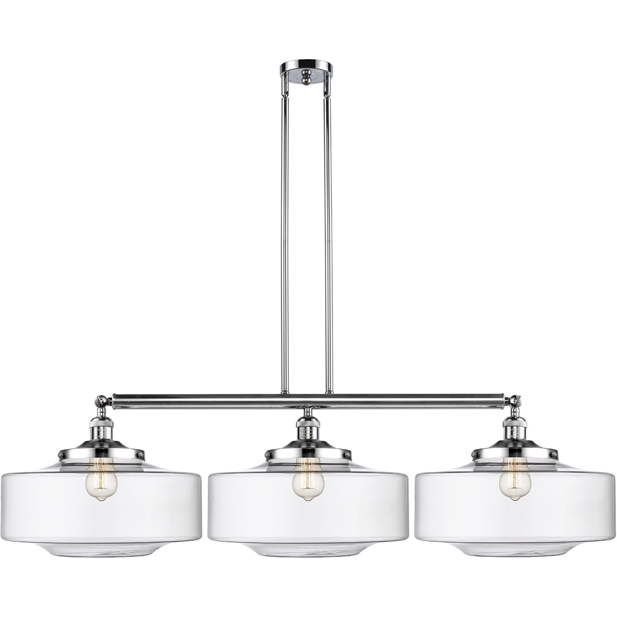 Innovations Lighting 213-SG-G694-16-LED Franklin Restoration Bridgeton LED 50 inch Satin Gold Island Light Ceiling Light in Seedy Glass