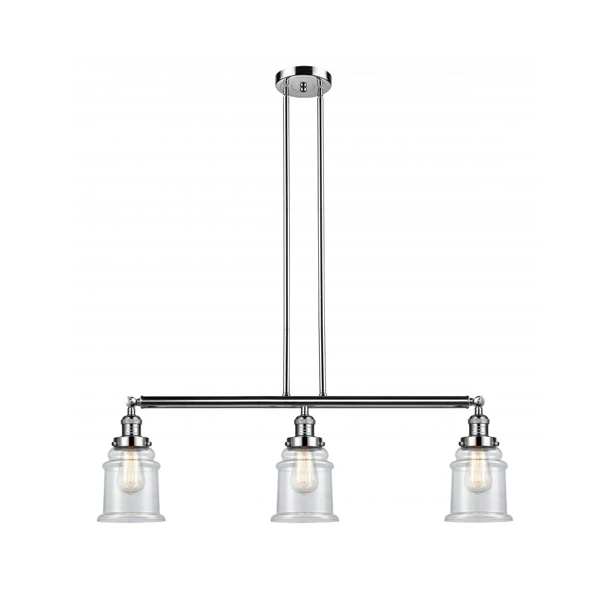 Innovations Lighting 213-PN-G182-LED Franklin Restoration Canton LED 39 inch Polished Nickel Island Light Ceiling Light in Clear Glass, Franklin Resto