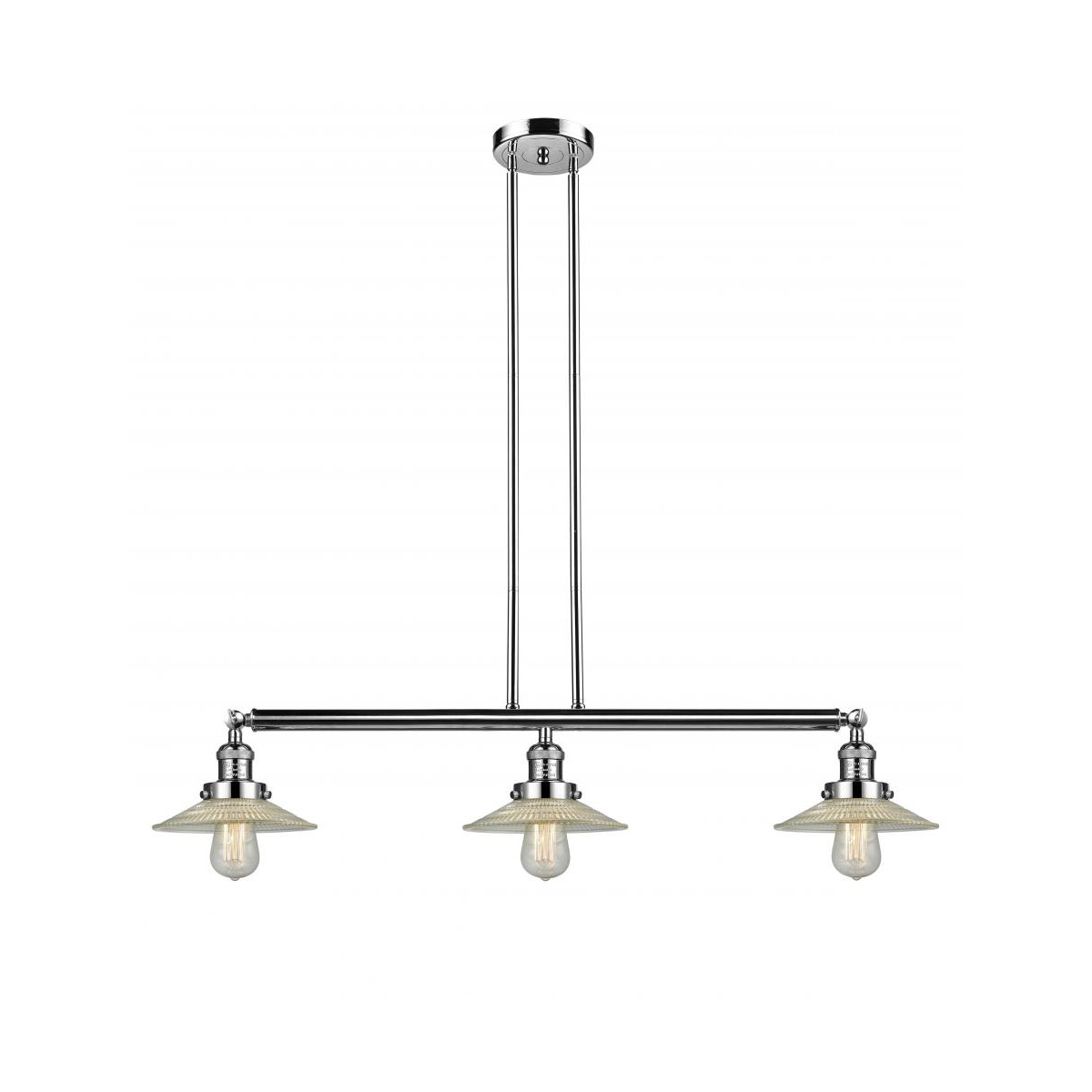 Innovations Lighting 213-PN-G2 Franklin Restoration Halophane 3 Light 41 inch Polished Nickel Island Light Ceiling Light in Clear Halophane Glass, Fra