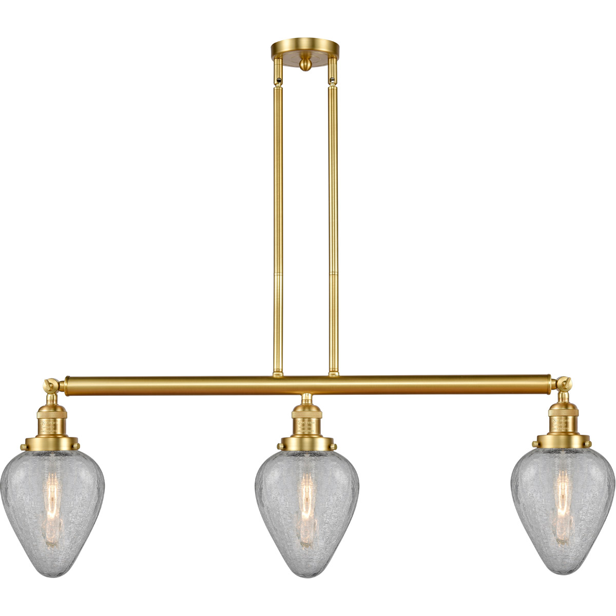 Innovations Lighting 213-SG-G165-LED Franklin Restoration Geneseo LED 38 inch Satin Gold Island Light Ceiling Light, Franklin Restoration