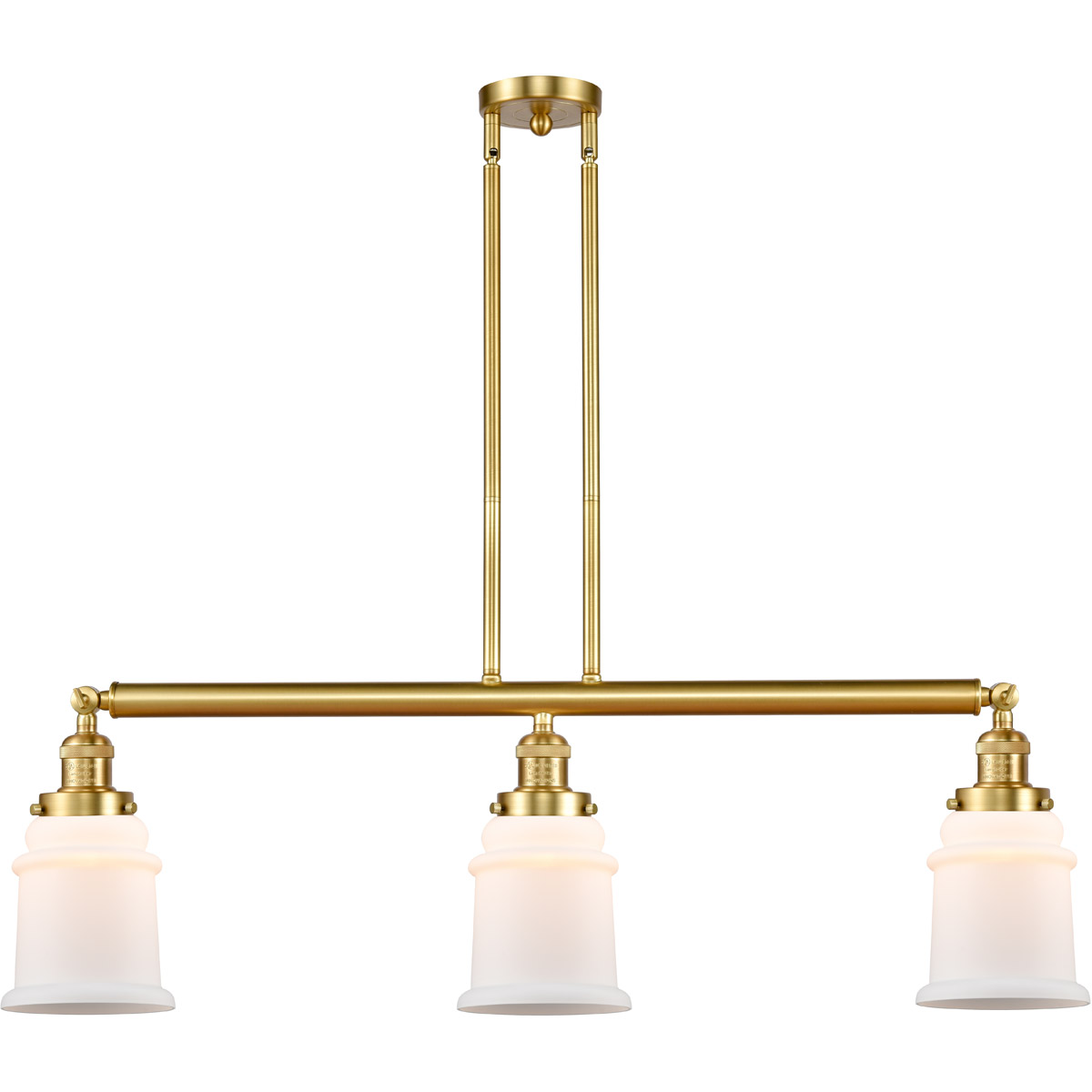 Innovations Lighting 213-SN-G181 Franklin Restoration Canton 3 Light 39 inch Brushed Satin Nickel Island Light Ceiling Light in Matte White Glass, Fra