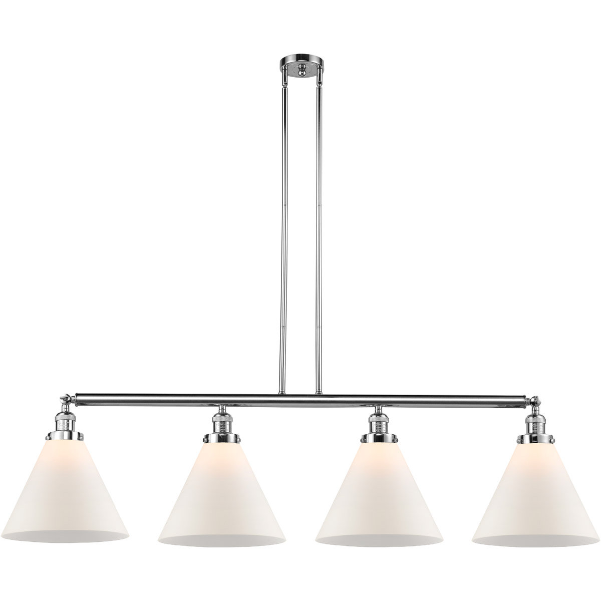 Innovations Lighting 214-PC-G41-L-LED Franklin Restoration X-Large Cone LED 56 inch Polished Chrome Island Light Ceiling Light in Matte White Glass, F