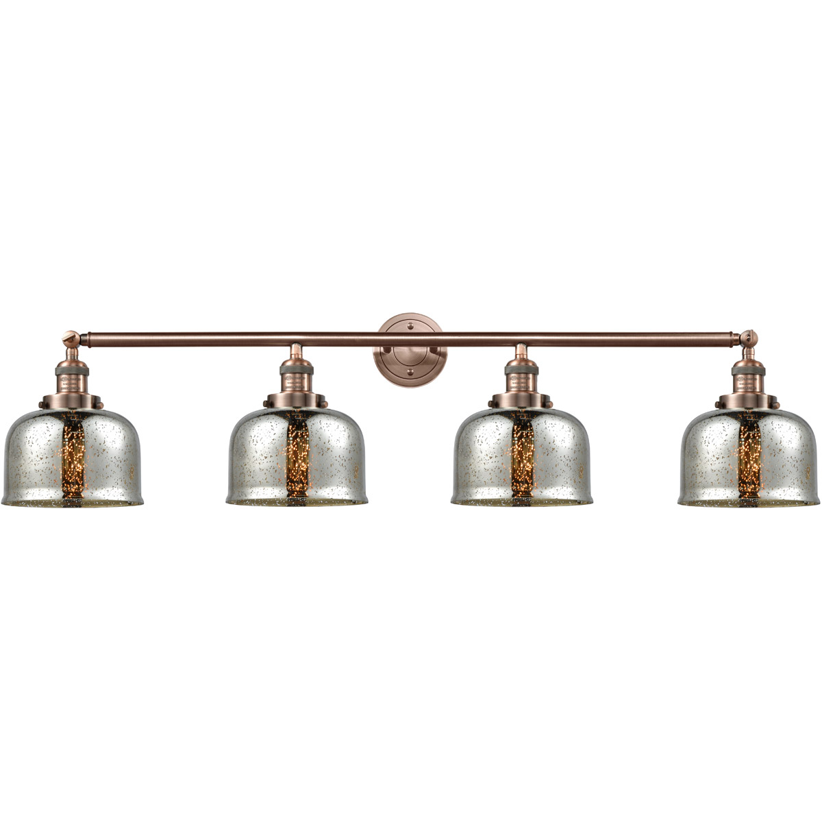 Innovations Lighting 215-AC-G78-LED Franklin Restoration Large Bell LED 45 inch Antique Copper Bath Vanity Light Wall Light in Silver Plated Mercury G
