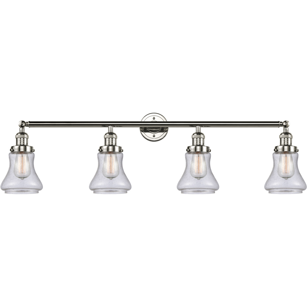Innovations Lighting 215-PN-G194-LED Franklin Restoration Bellmont LED 42 inch Polished Nickel Bath Vanity Light Wall Light in Seedy Glass, Franklin R