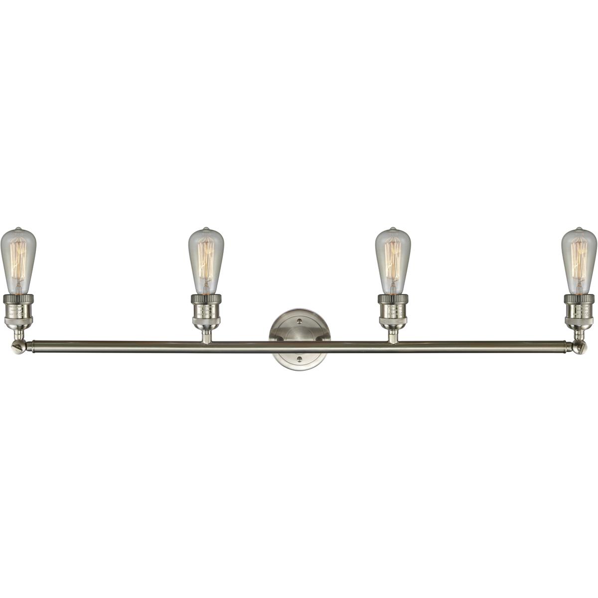 Innovations Lighting 215-SN-G72-LED Franklin Restoration Large Bell LED 44 inch Brushed Satin Nickel Bath Vanity Light Wall Light in Clear Glass, Fran