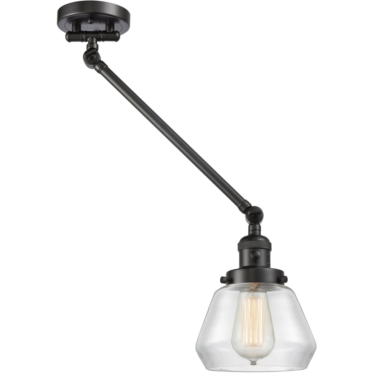 Innovations Lighting 237-OB-G172-LED Fulton 35 inch 100 watt Oil Rubbed Bronze Swing Arm Wall Light in Clear Glass, Franklin Restoration