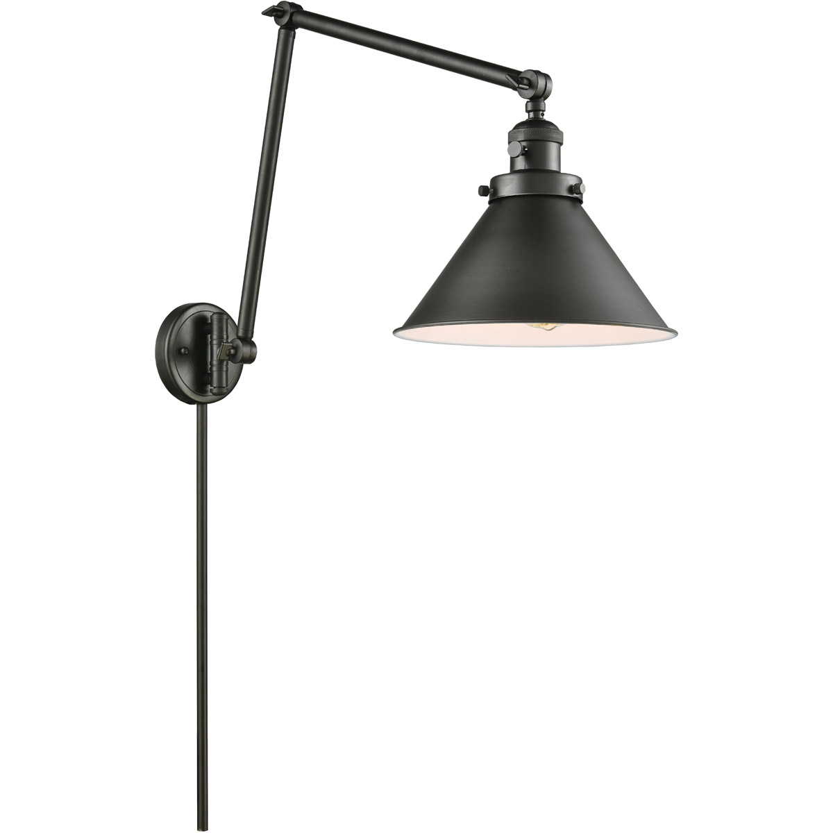 Innovations Lighting 238-OB-M10-OB Briarcliff 30 inch 60.00 watt Oil Rubbed Bronze Swing Arm Wall Light, Franklin Restoration