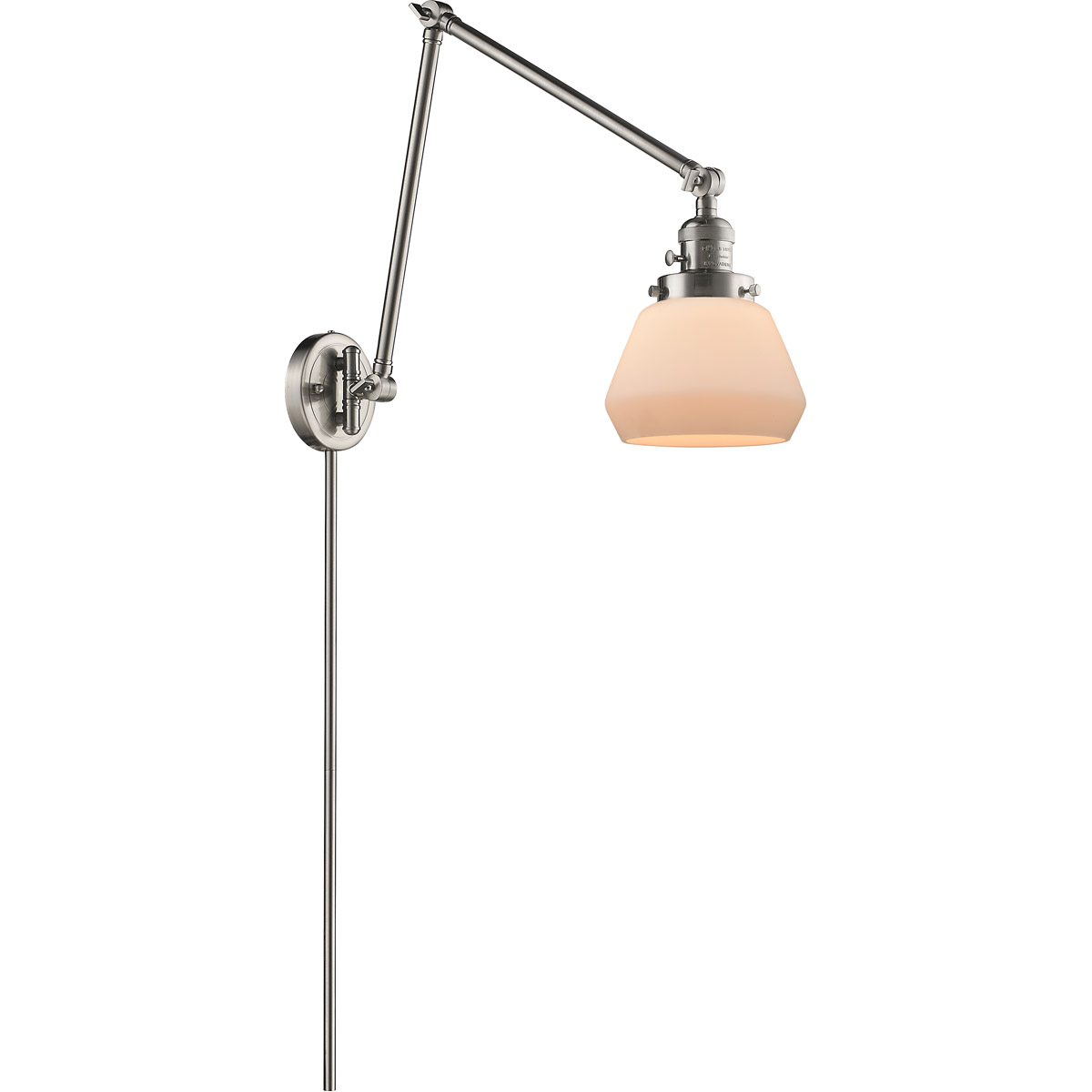 Innovations Lighting 238-SN-G171-LED Fulton 30 inch 3.50 watt Satin Nickel Swing Arm Wall Light, Franklin Restoration