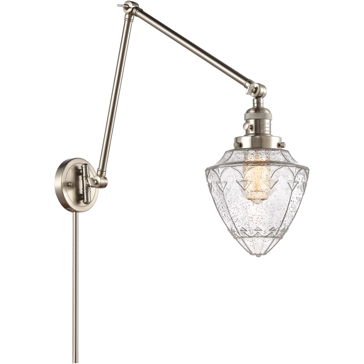 Innovations Lighting 238-SN-G664-7-LED Franklin Restoration Bullet 32 inch 6.00 watt Brushed Satin Nickel Swing Arm Wall Light