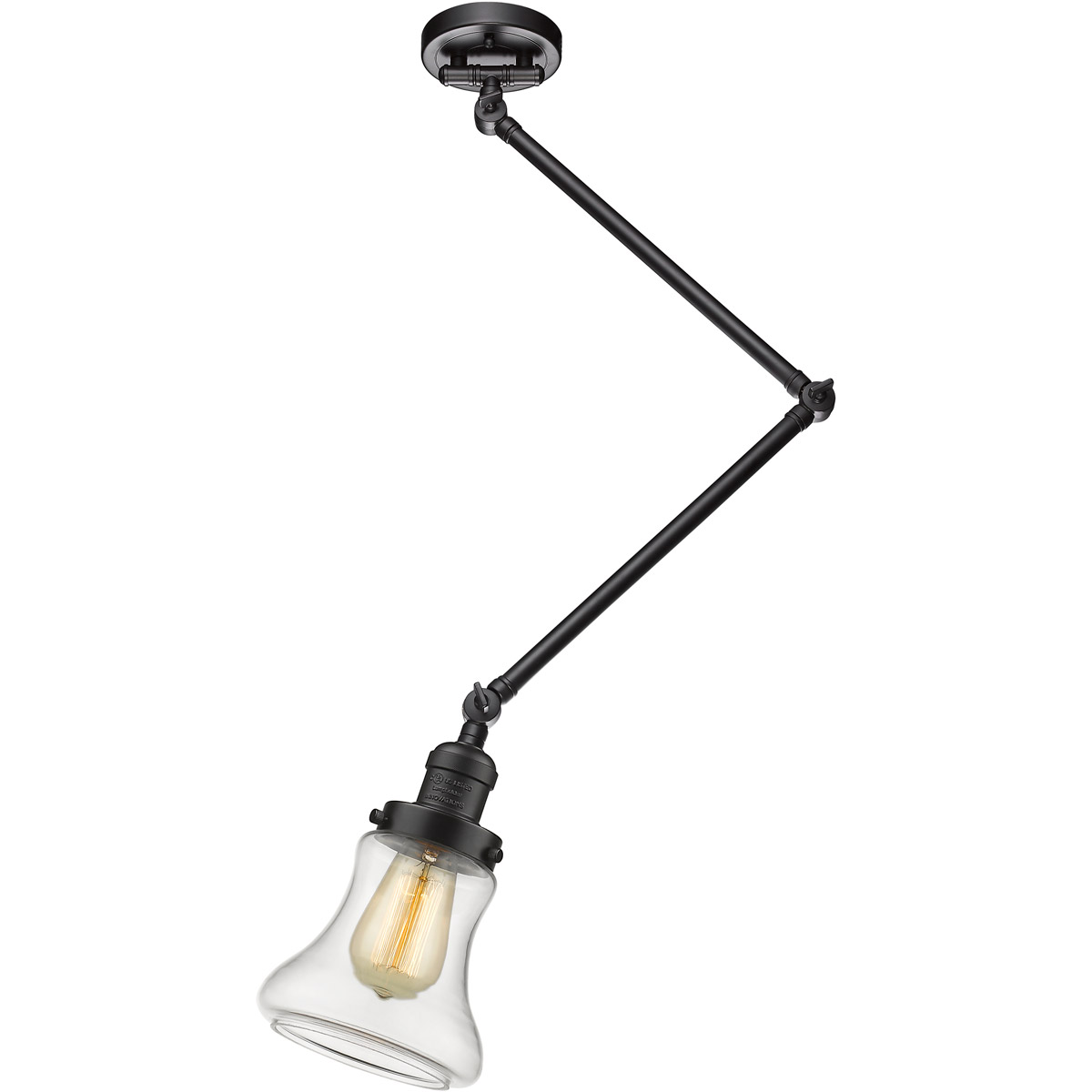 Innovations Lighting 238C-BAB-G192-LED Bellmont LED 14 inch Black Antique Brass Flush Mount Ceiling Light, Franklin Restoration