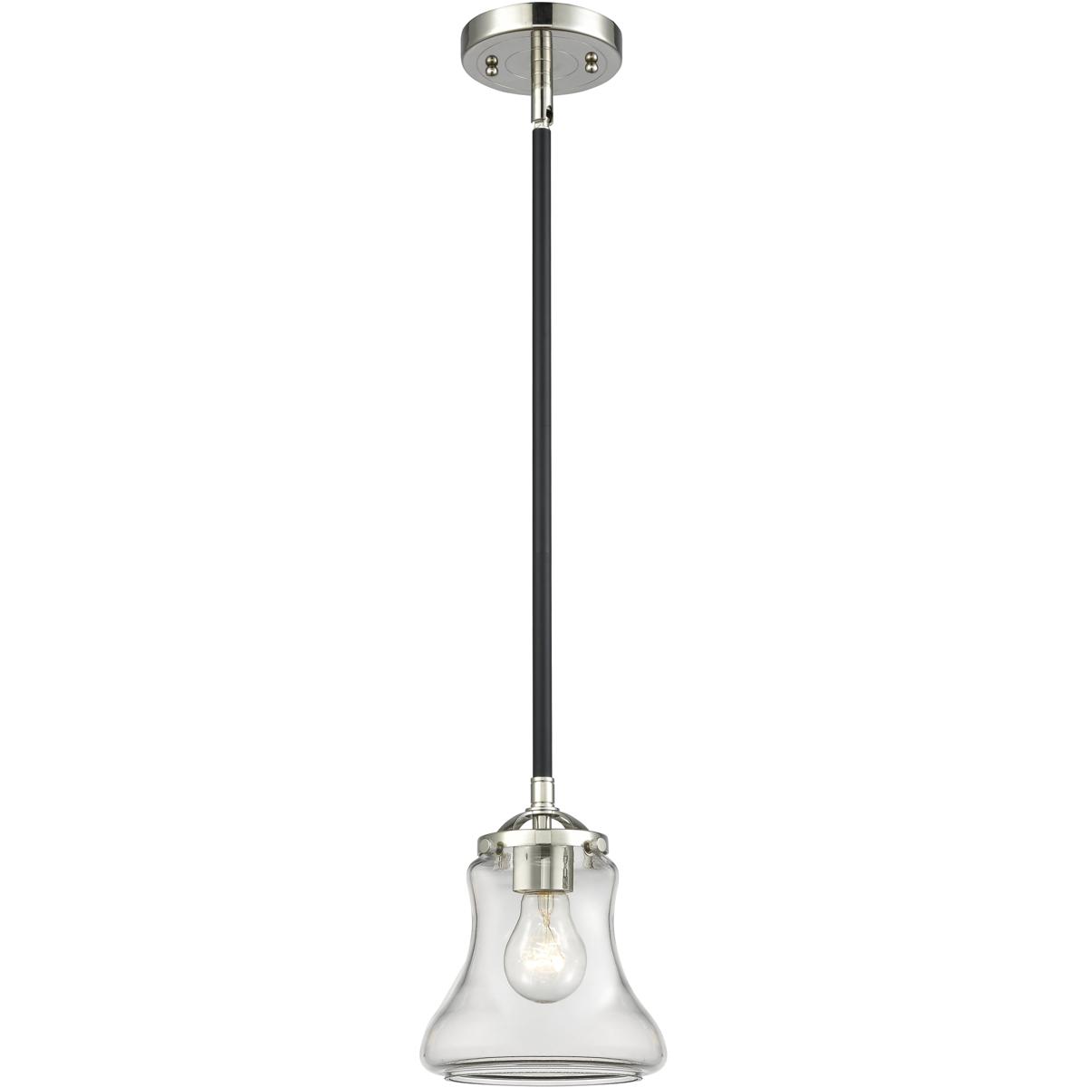 Innovations Lighting 284-1S-BPN-G192-LED Nouveau Bellmont LED 6 inch Black Polished Nickel Mini Pendant Ceiling Light in Clear, Nouveau