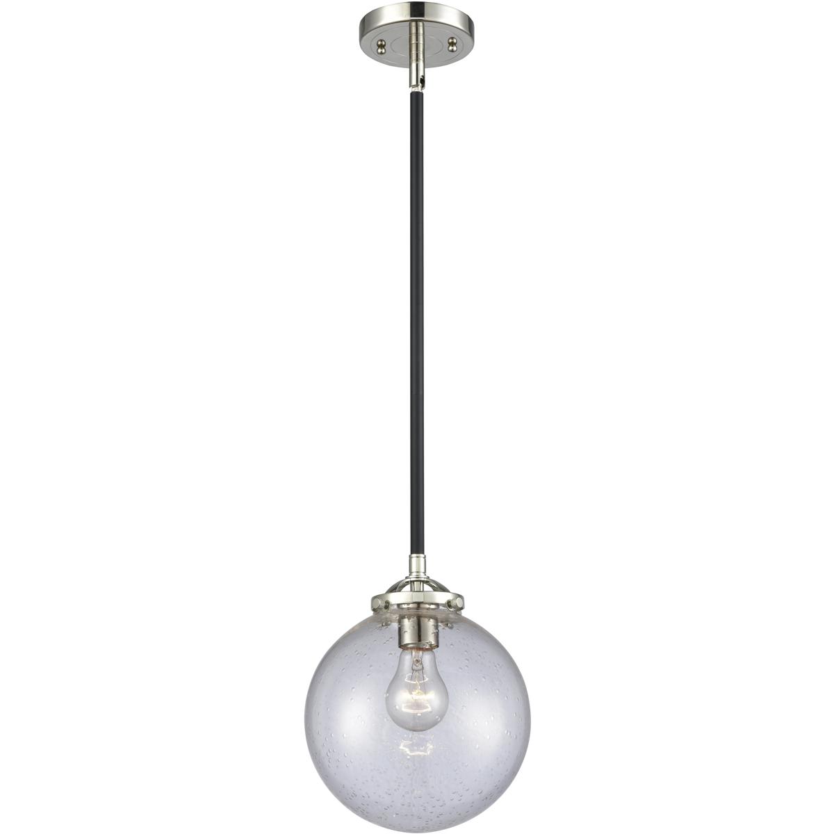 Innovations Lighting 284-1S-BPN-G204-8-LED Nouveau Beacon LED 8 inch Black Polished Nickel Mini Pendant Ceiling Light in Seedy, Nouveau