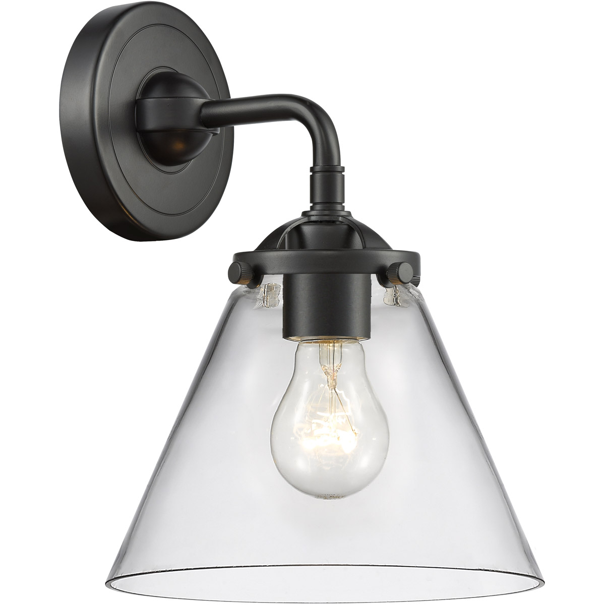 Innovations Lighting 284-1W-OB-G42 Nouveau Large Cone 1 Light 8 inch Oil Rubbed Bronze Sconce Wall Light in Clear Glass, Nouveau