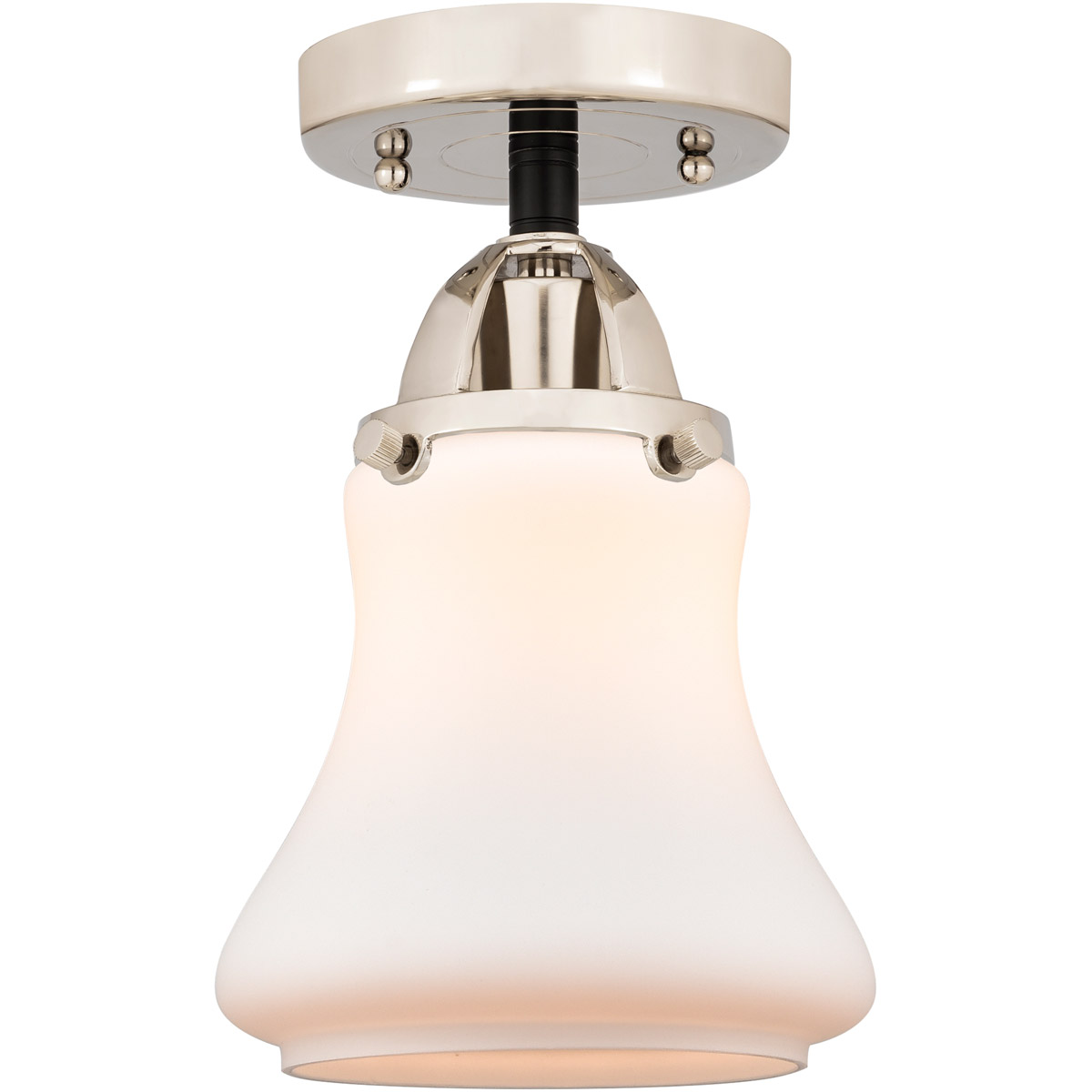 Innovations Lighting 288-1C-BPN-G191 Nouveau 2 Bellmont 1 Light 6 inch Black Polished Nickel Semi-Flush Mount Ceiling Light in Matte White Glass
