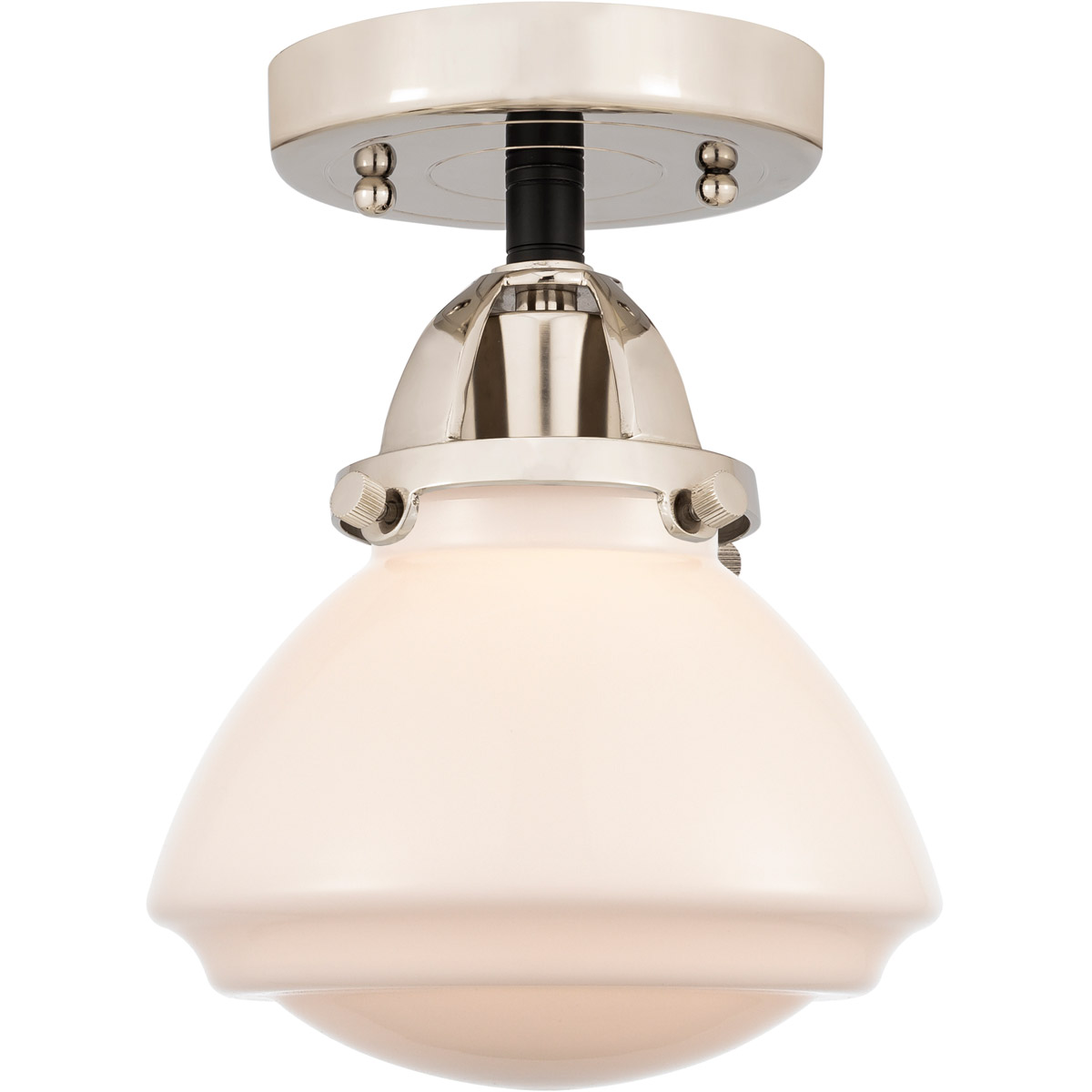 Innovations Lighting 288-1C-BPN-G321-LED Nouveau 2 Olean LED 7 inch Black Polished Nickel Semi-Flush Mount Ceiling Light in Matte White Glass