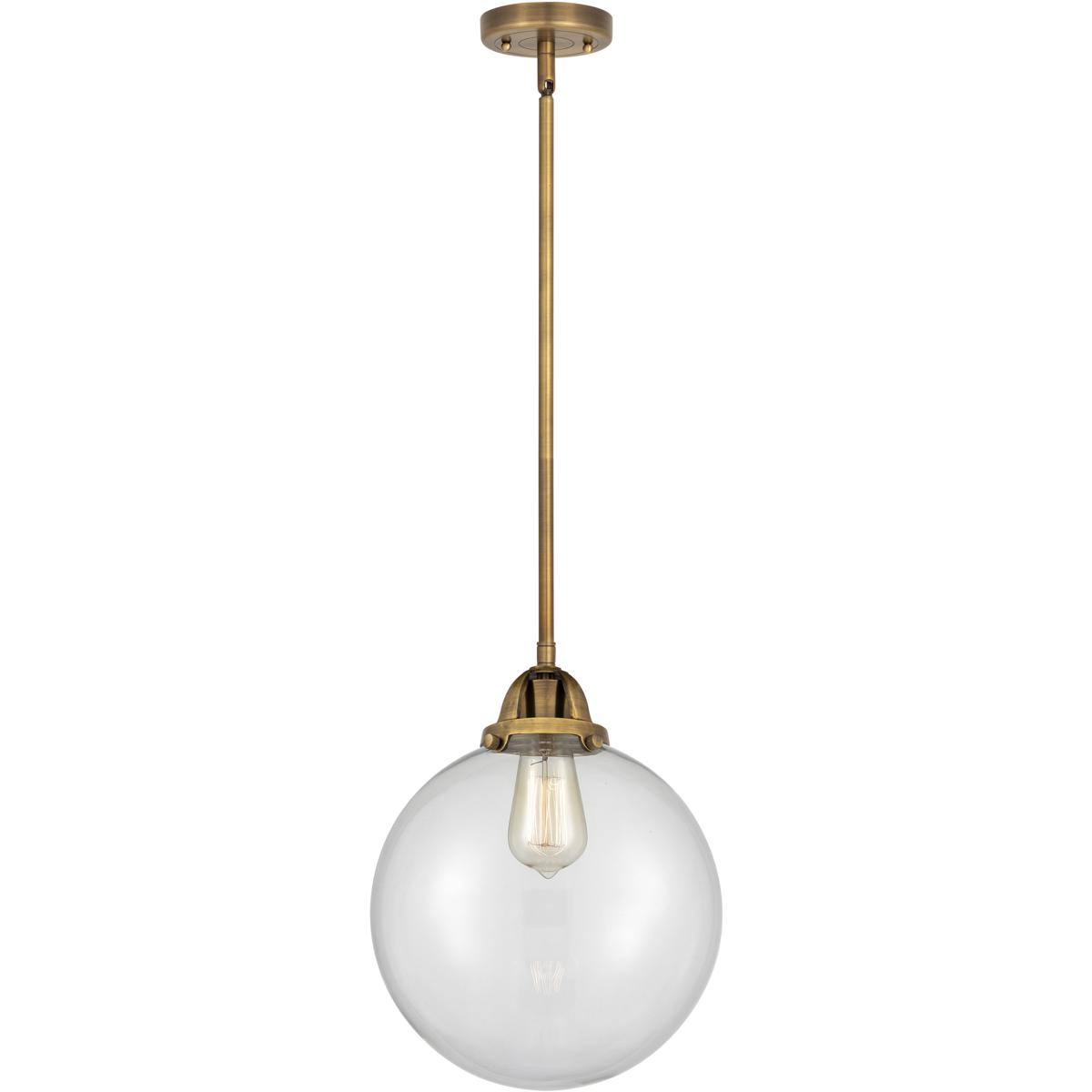 Innovations Lighting 288-1S-BB-G202-10-LED Nouveau 2 Beacon LED 10 inch Brushed Brass Mini Pendant Ceiling Light in Clear