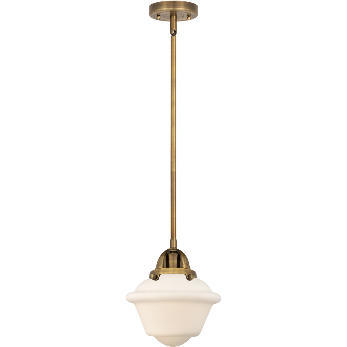 Innovations Lighting 288-1S-BB-G531 Nouveau 2 Oxford 1 Light 7.5 inch Brushed Brass Mini Pendant Ceiling Light in Incandescent, Matte White