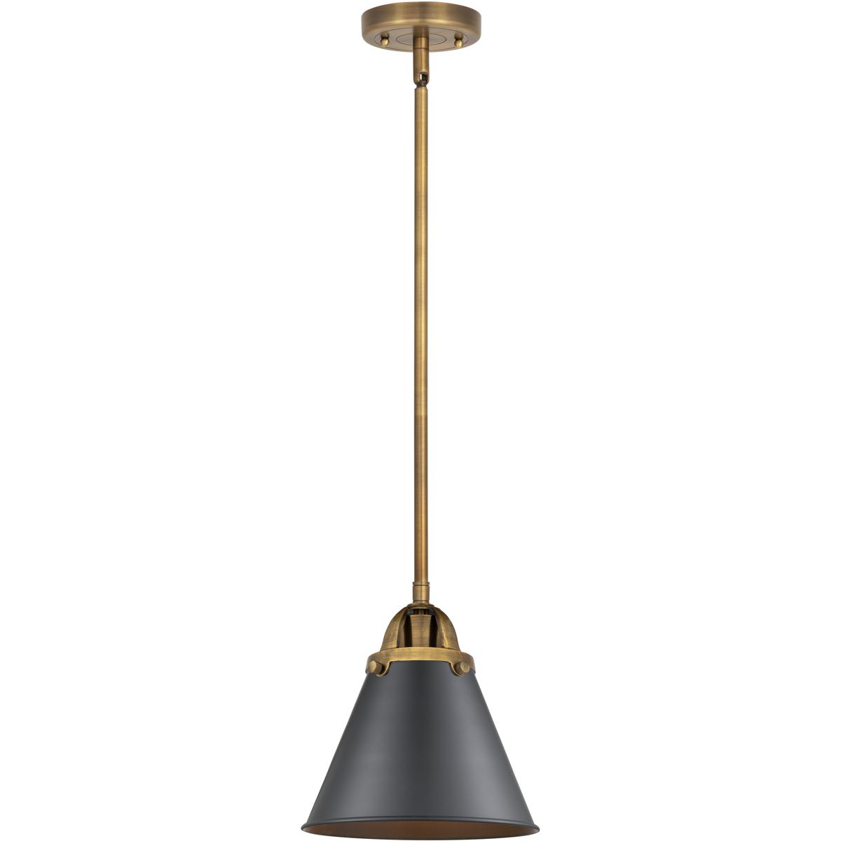 Innovations Lighting 288-1S-BB-M13-BK-LED Nouveau 2 Appalachian LED 8 inch Brushed Brass Mini Pendant Ceiling Light in Matte Black