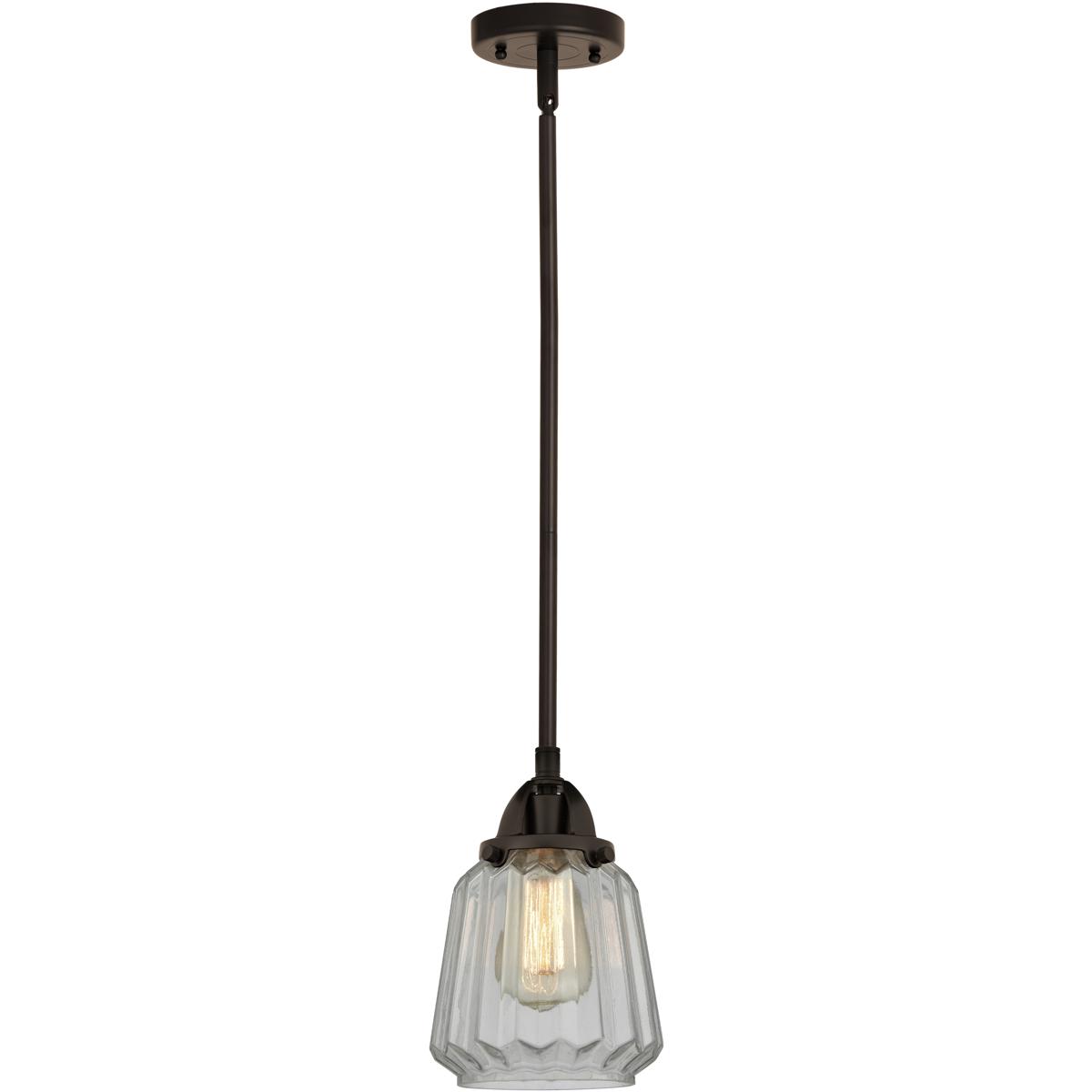 Innovations Lighting 288-1S-OB-G142-LED Nouveau 2 Chatham LED 6 inch Oil Rubbed Bronze Mini Pendant Ceiling Light in Clear