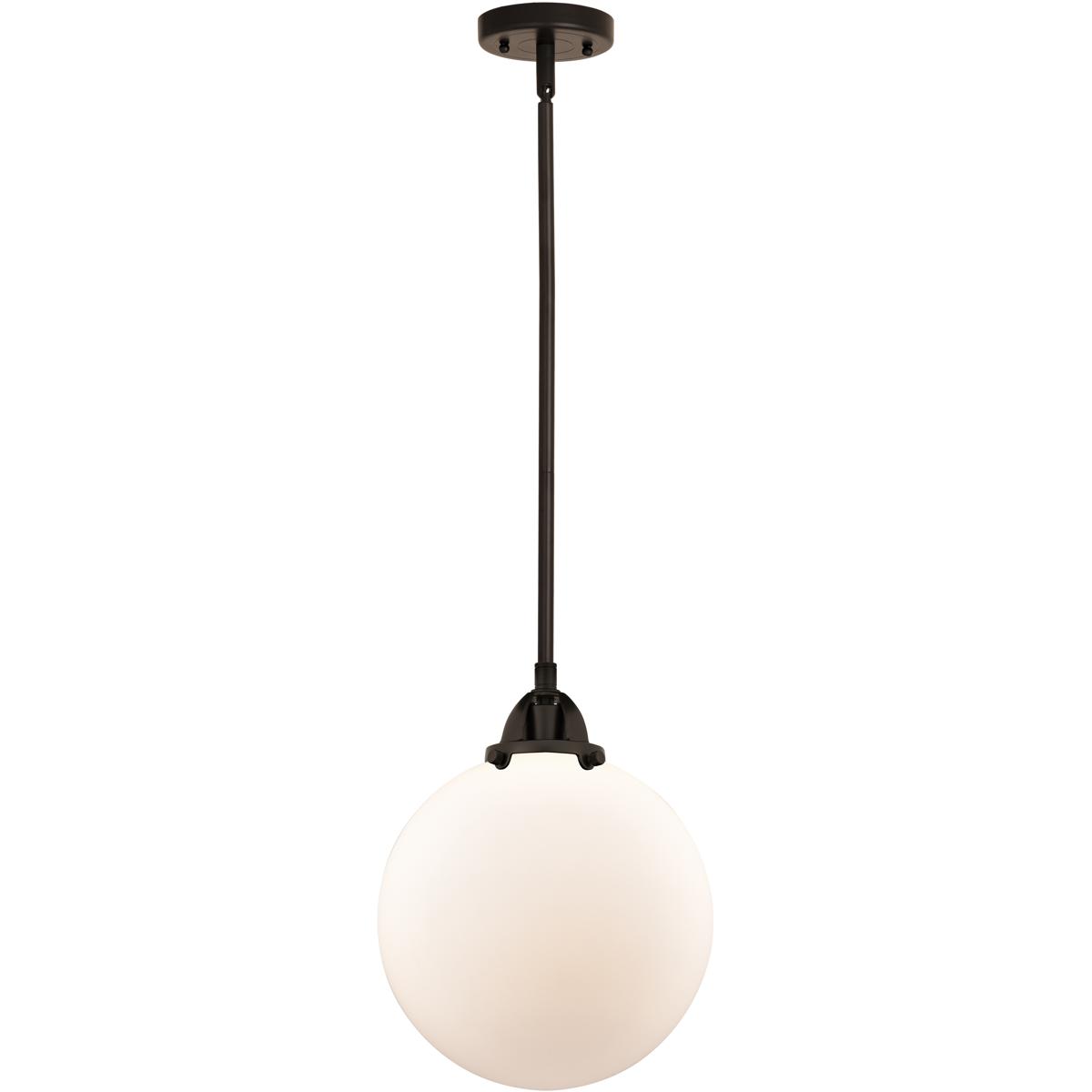 Innovations Lighting 288-1S-OB-G201-10-LED Nouveau 2 Beacon LED 10 inch Oil Rubbed Bronze Mini Pendant Ceiling Light in Matte White