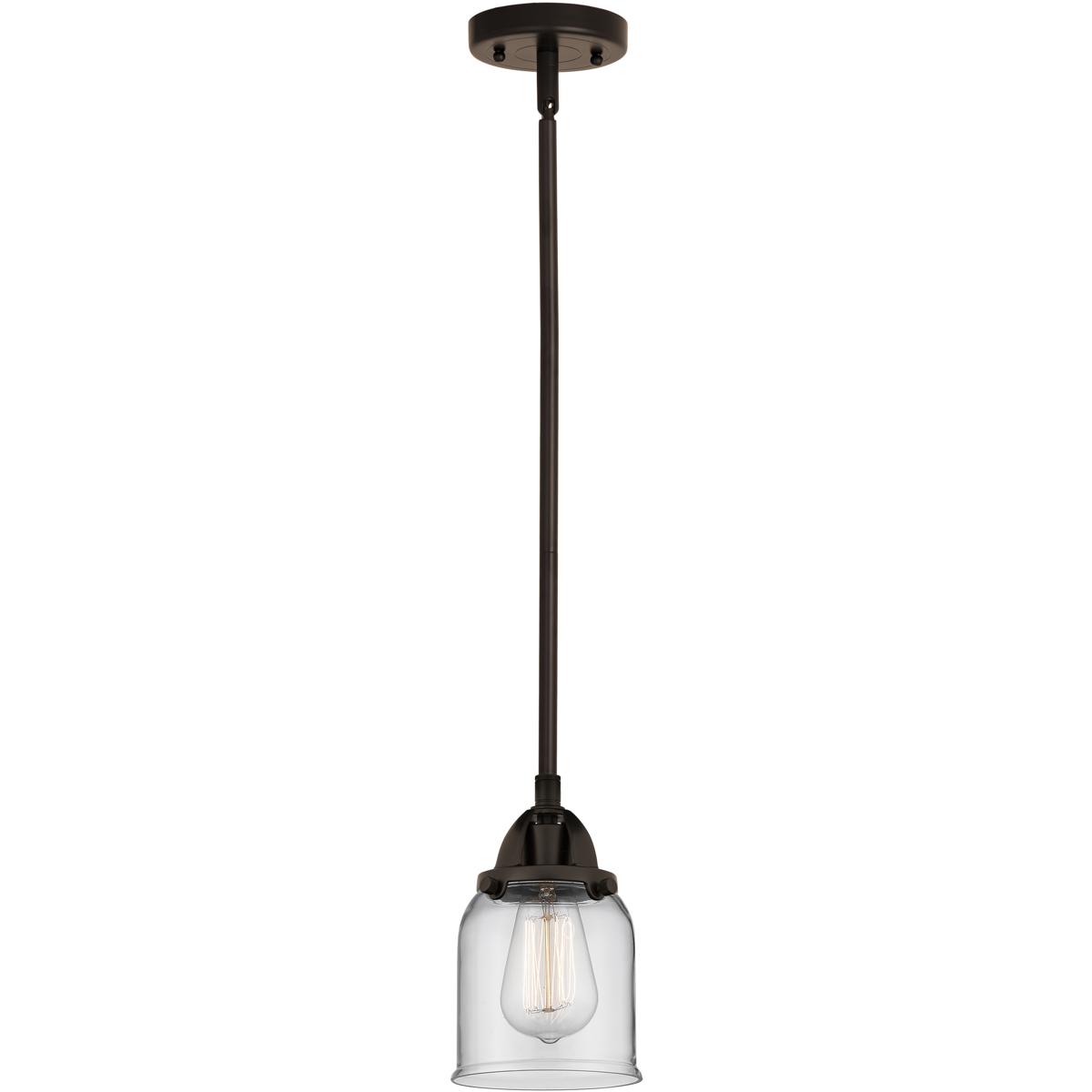 Innovations Lighting 288-1S-OB-G52-LED Nouveau 2 Bell LED 5 inch Oil Rubbed Bronze Mini Pendant Ceiling Light in Clear