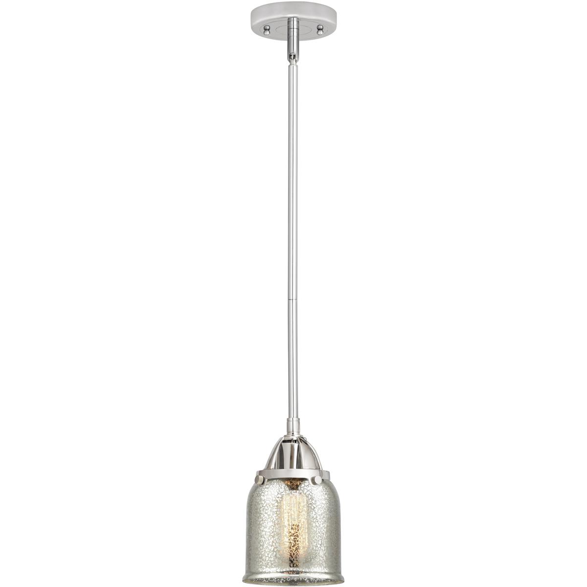 Innovations Lighting 288-1S-PC-G58-LED Nouveau 2 Bell LED 5 inch Polished Chrome Mini Pendant Ceiling Light in Silver Plated Mercury