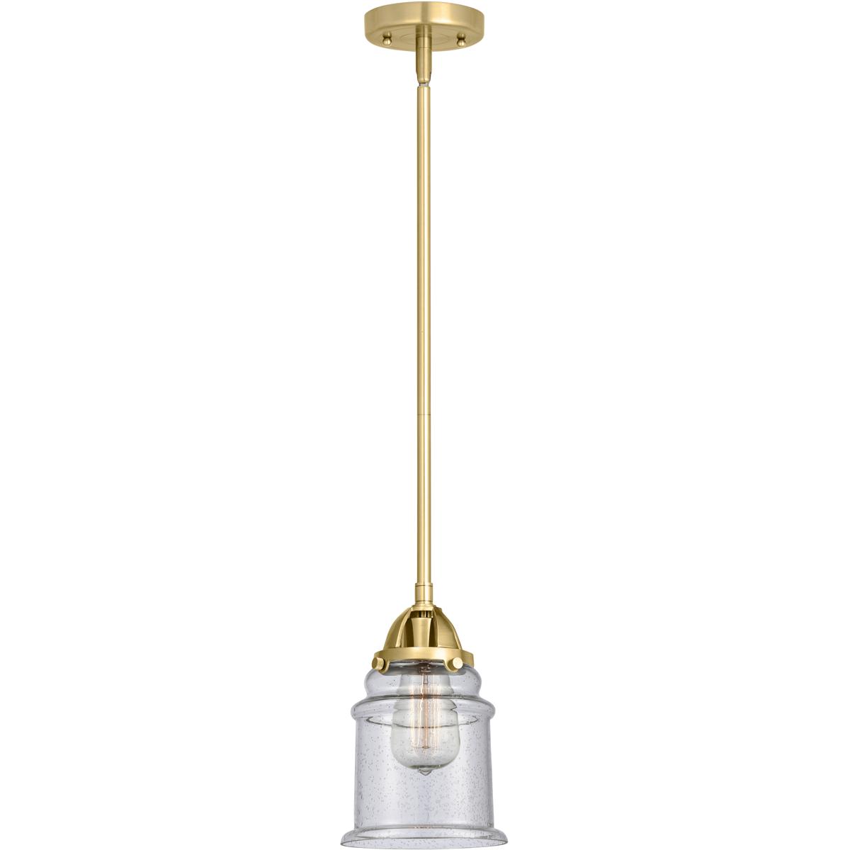 Innovations Lighting 288-1S-SG-G184-LED Nouveau 2 Canton LED 6 inch Satin Gold Mini Pendant Ceiling Light in Seedy
