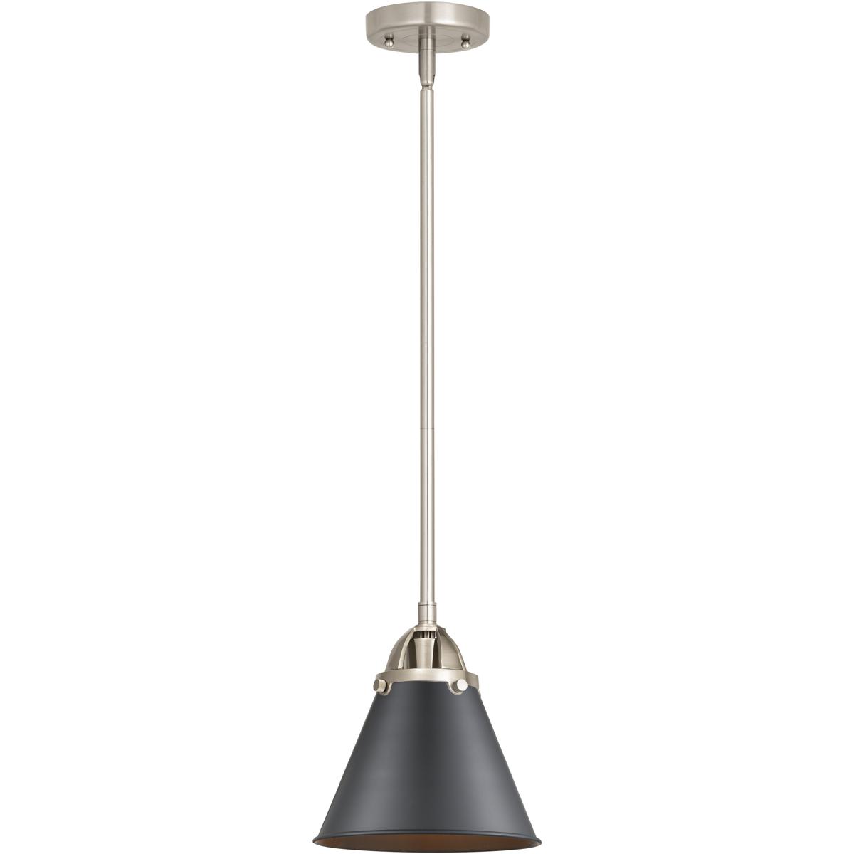 Innovations Lighting 288-1S-SN-M13-BK-LED Nouveau 2 Appalachian LED 8 inch Brushed Satin Nickel Mini Pendant Ceiling Light in Matte Black