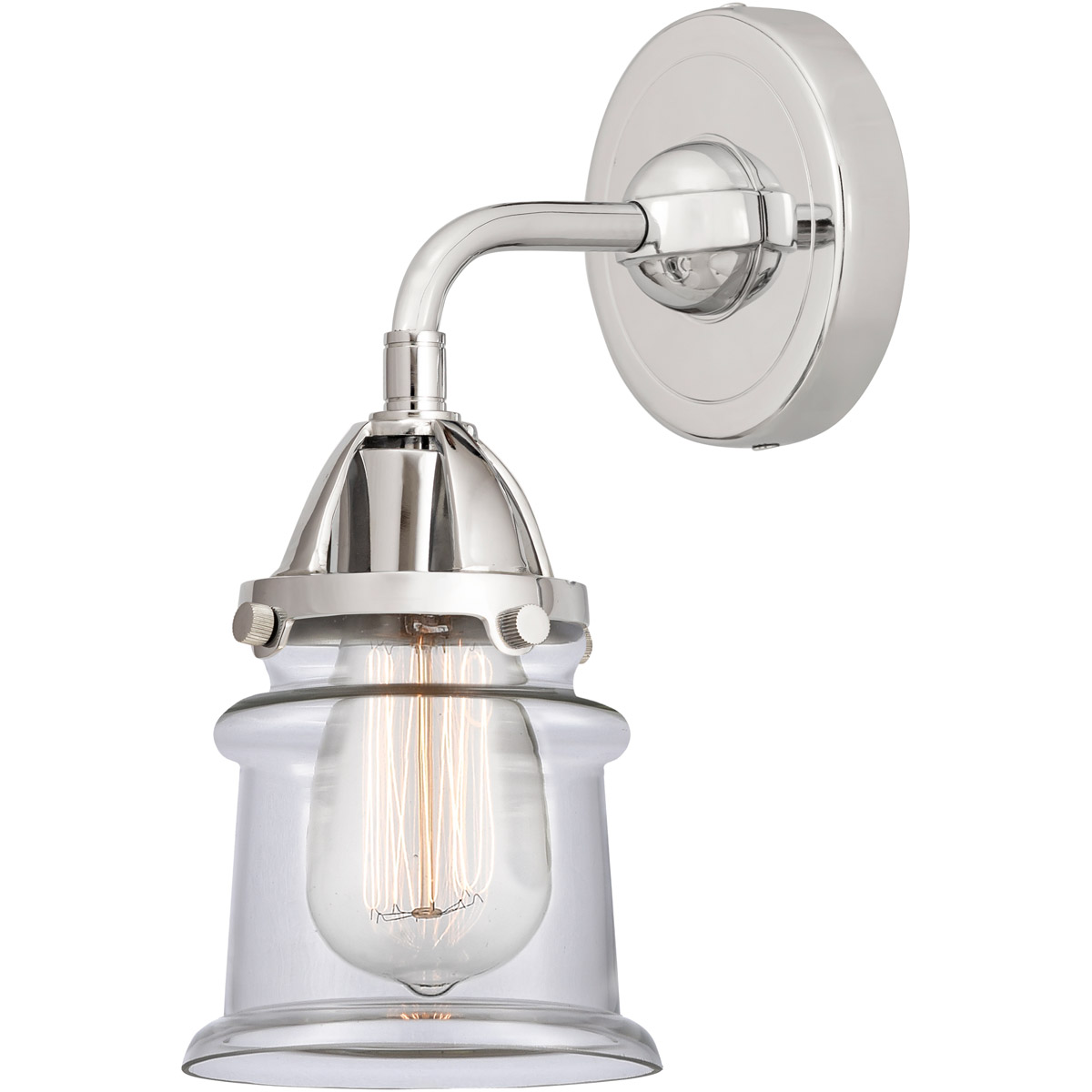Innovations Lighting 288-1W-PC-G182S-LED Nouveau 2 Small Canton LED 5.25 inch Polished Chrome Sconce Wall Light in Clear Glass