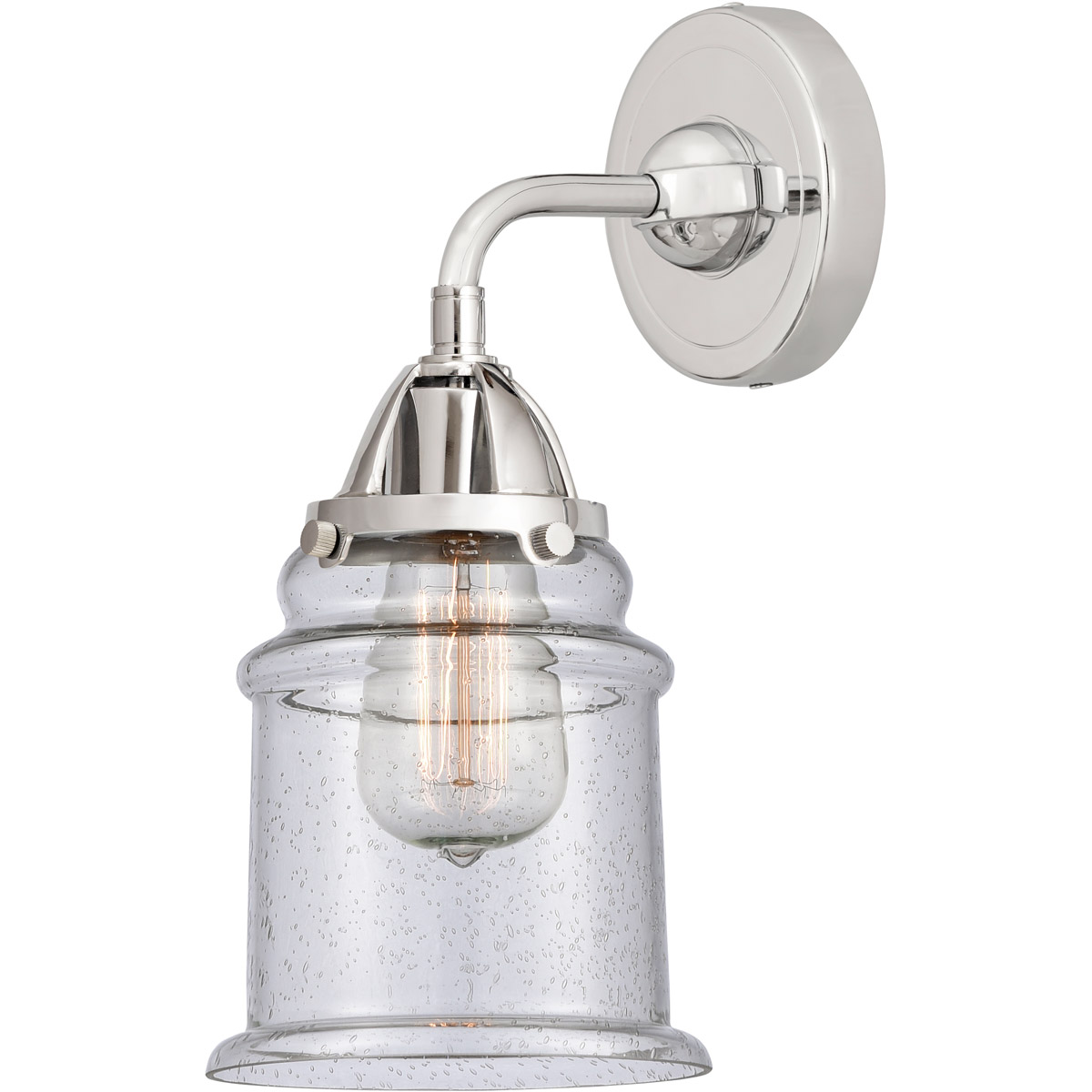 Innovations Lighting 288-1W-PC-G184 Nouveau 2 Canton 1 Light 6 inch Polished Chrome Sconce Wall Light in Seedy Glass
