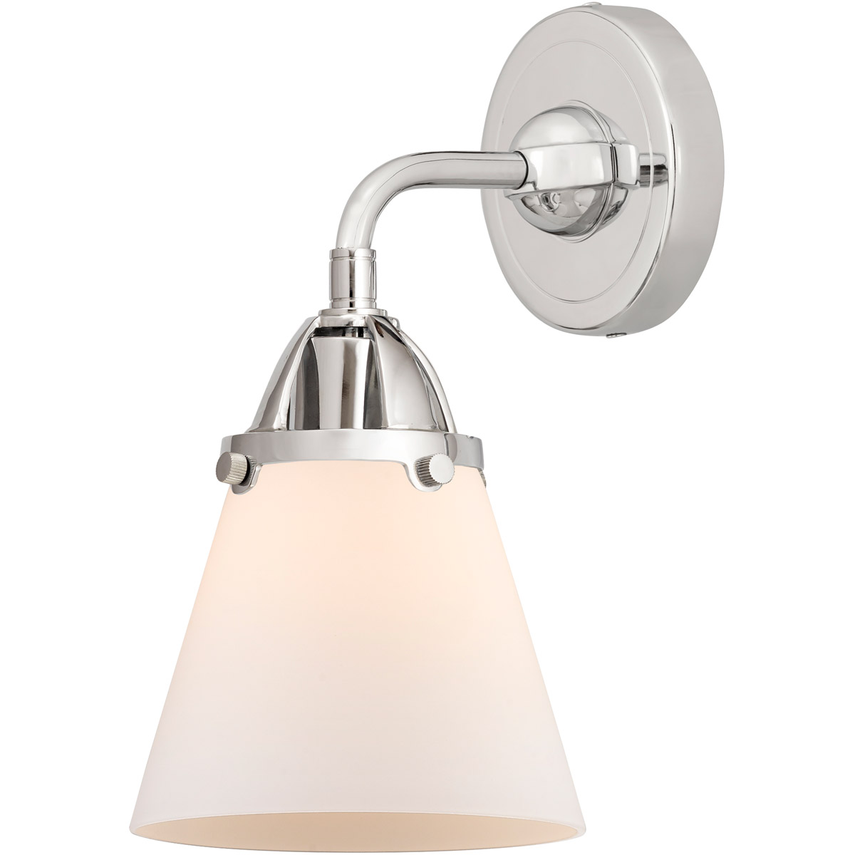 Innovations Lighting 288-1W-PC-G61 Nouveau 2 Small Cone 1 Light 6 inch Polished Chrome Sconce Wall Light in Matte White Glass